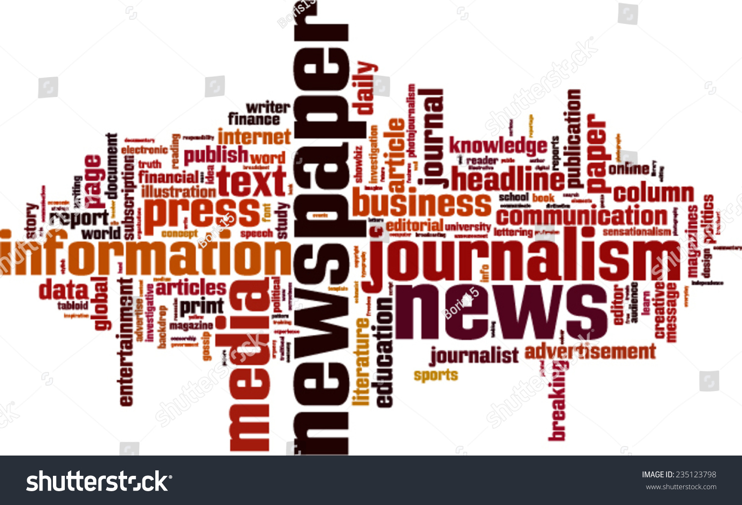 Newspaper Word Cloud Concept Vector Illustration Stock Vector (Royalty ...