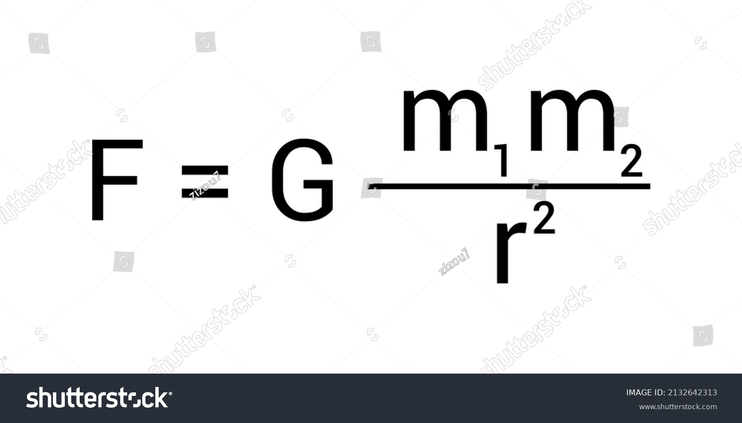 Newtons Law Universal Gravitation Formula Stock Vector Royalty Free 2132642313 3784