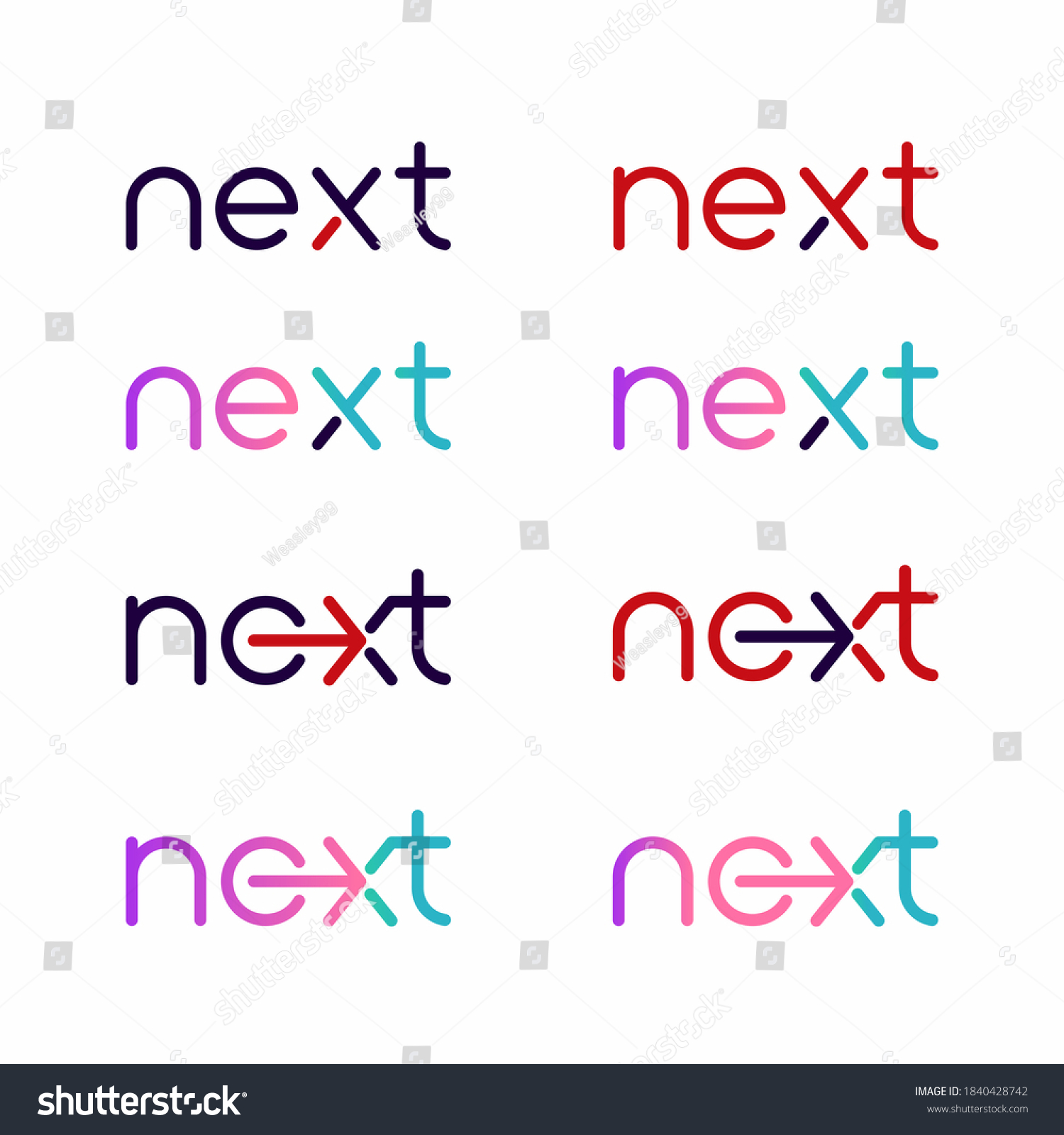 next-word-arrow-letter-logo-design-stock-vector-royalty-free