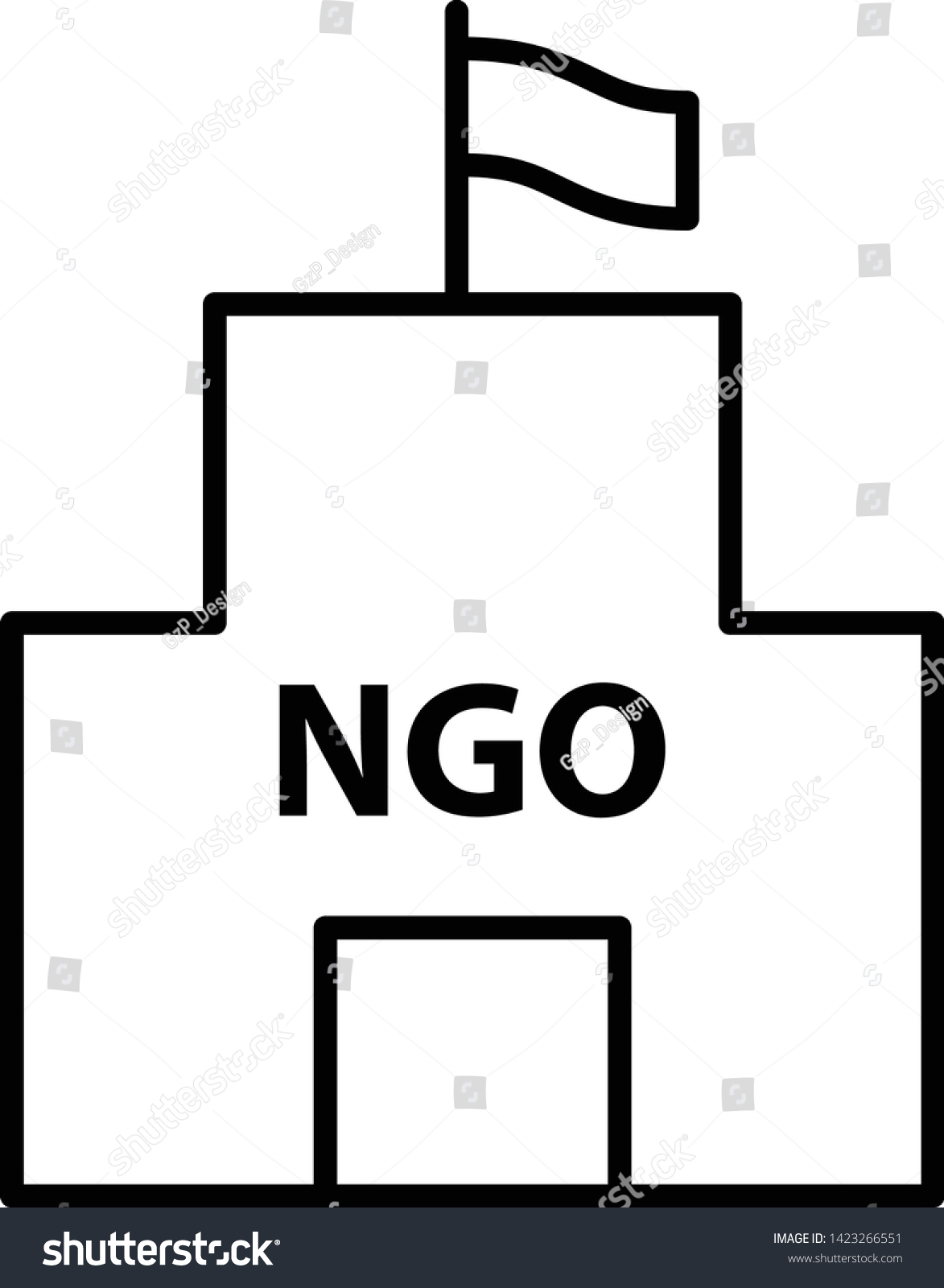 Ngo Building Icon Vector Line Illustration Stock Vector (Royalty Free ...