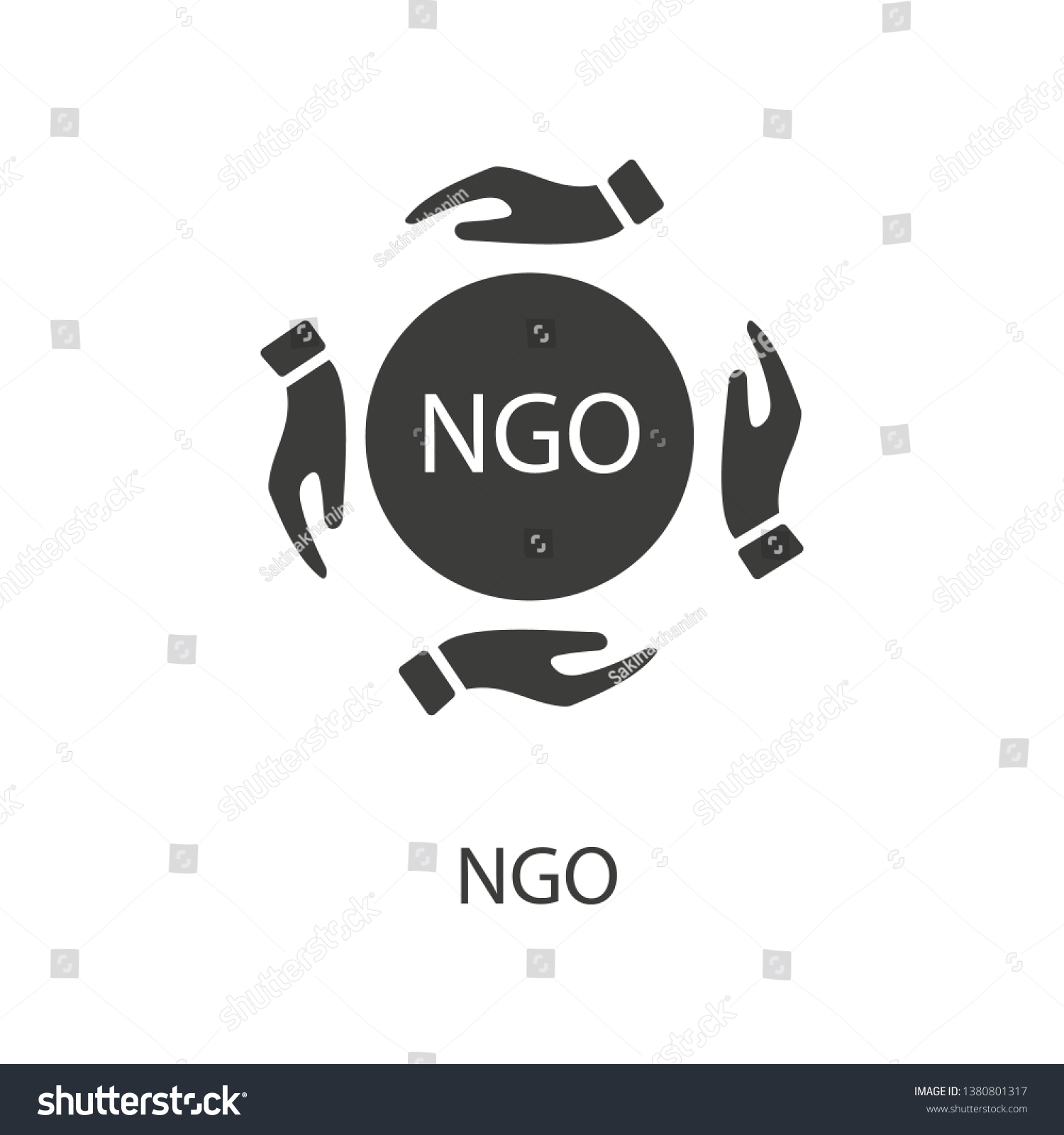 Ngo Icon Ngo Symbol Design Political Stock Vector (Royalty Free) 1380801317