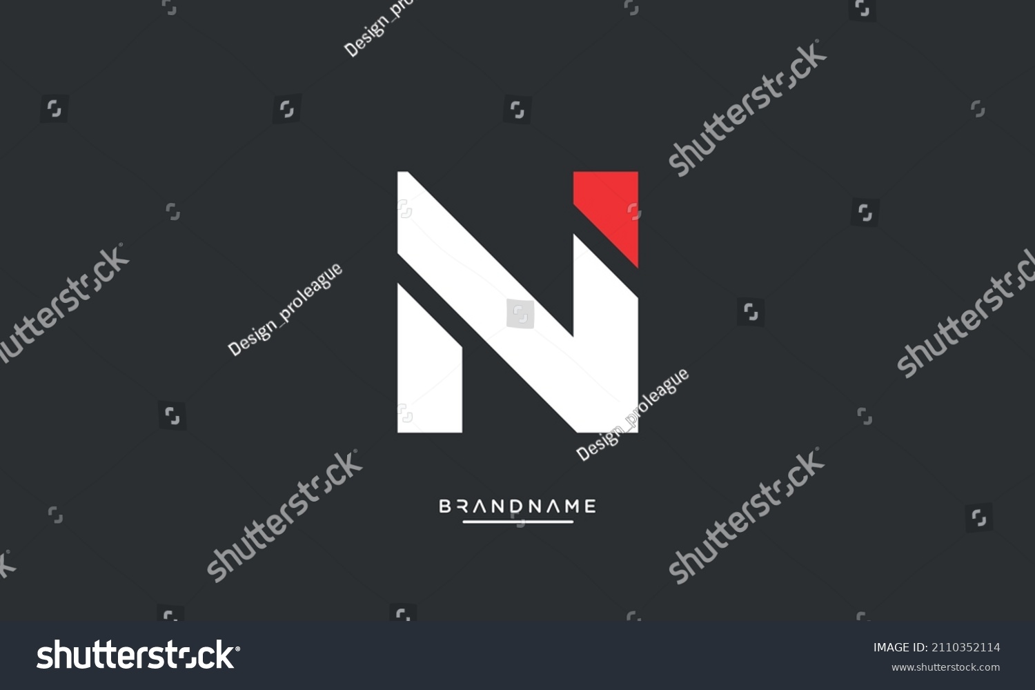 Ni Alphabet Letters Icon Logo Vector Stock Vector (Royalty Free) 2110352114