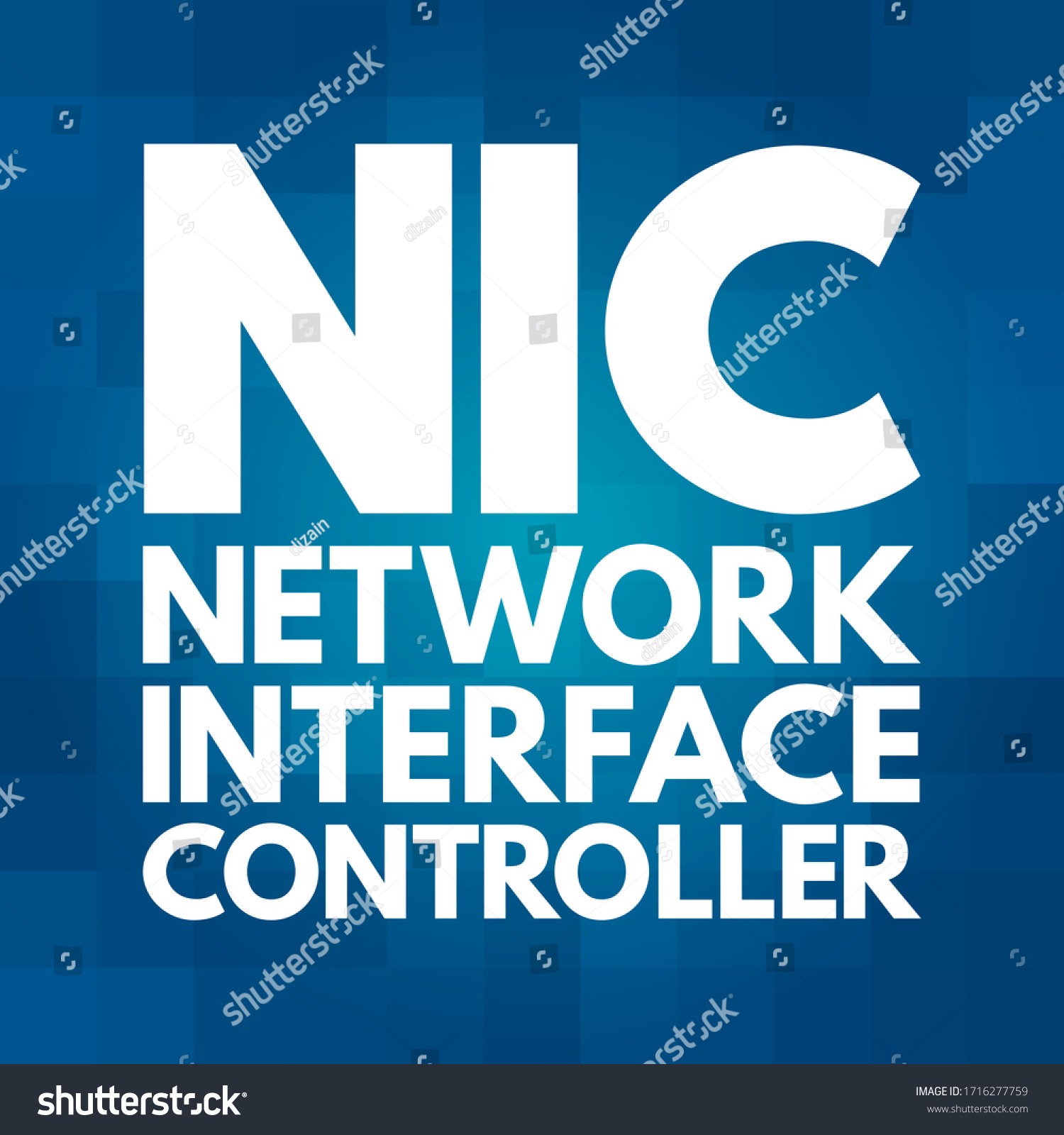Nic Network Interface Controller Acronym Technology Stock Vector