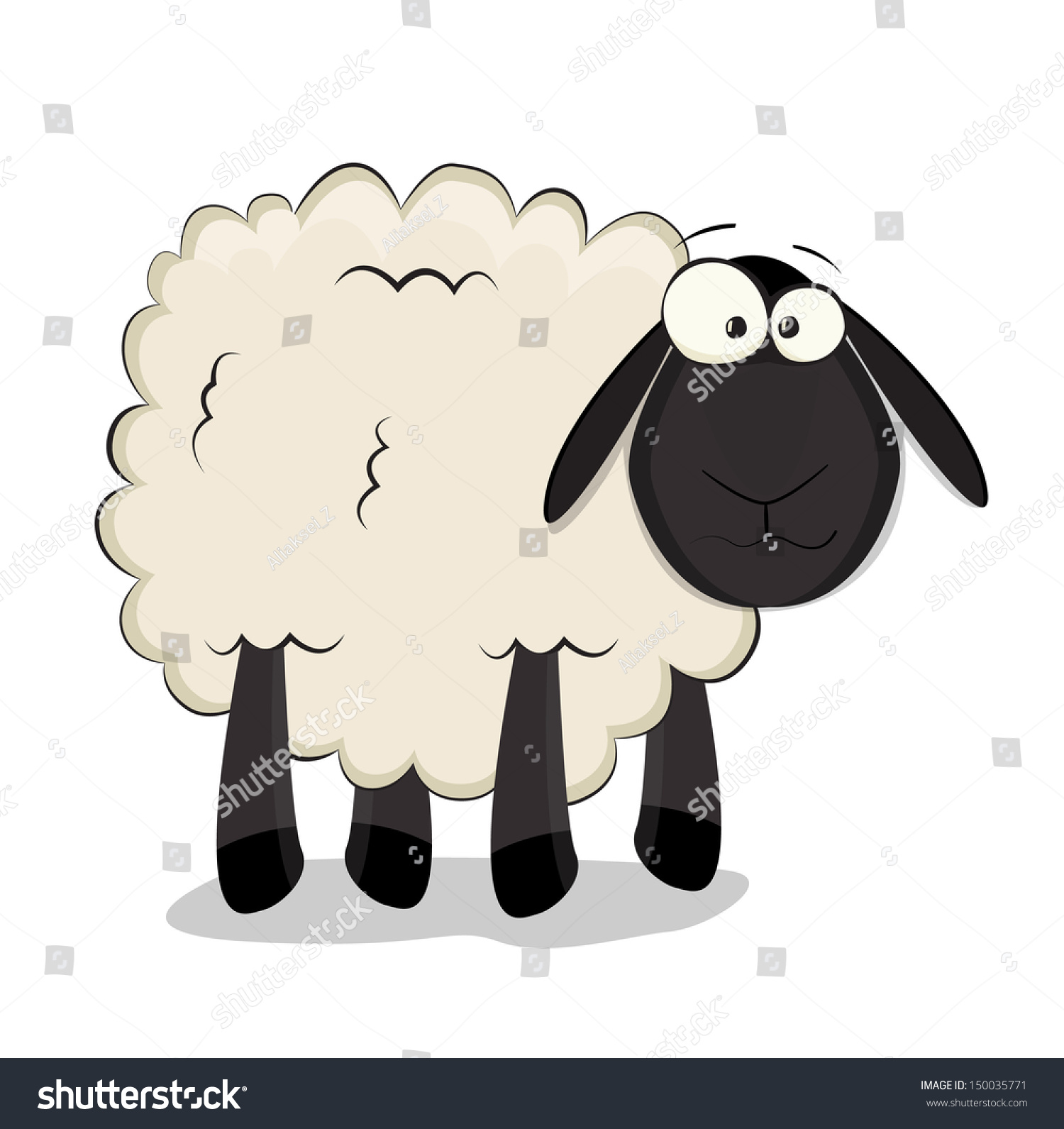 Nice Cartoon Vector Sheep Stock Vector (Royalty Free) 150035771 ...