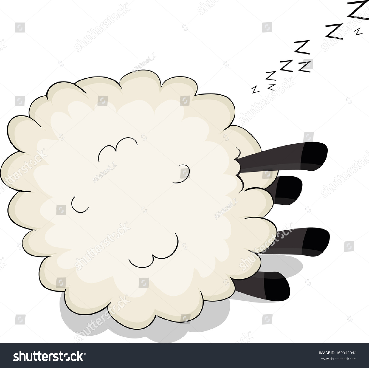 Nice Cartoon Vector Sleeping Sheep - 169942040 : Shutterstock