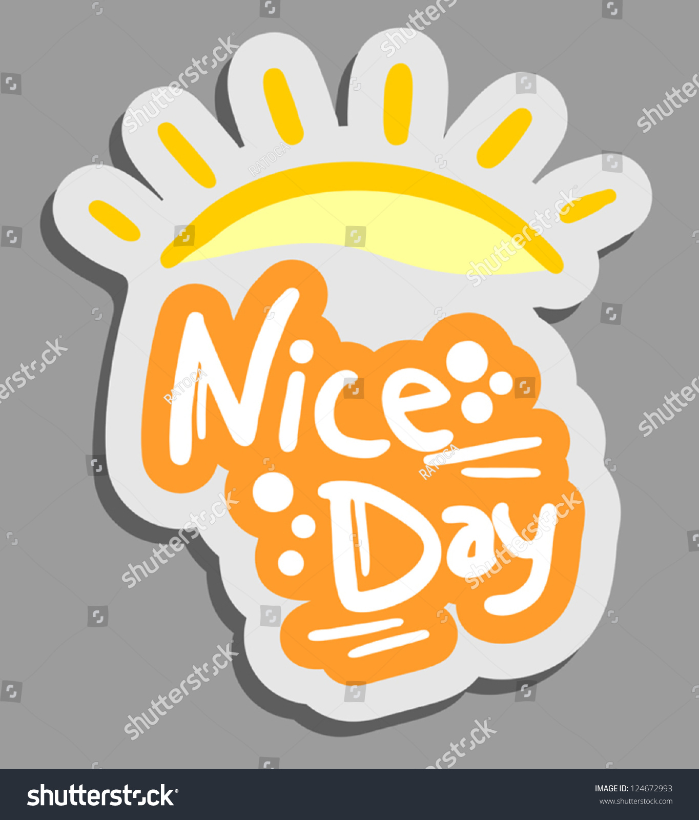 Nice Day Sticker Stock Vector Illustration 124672993 : Shutterstock