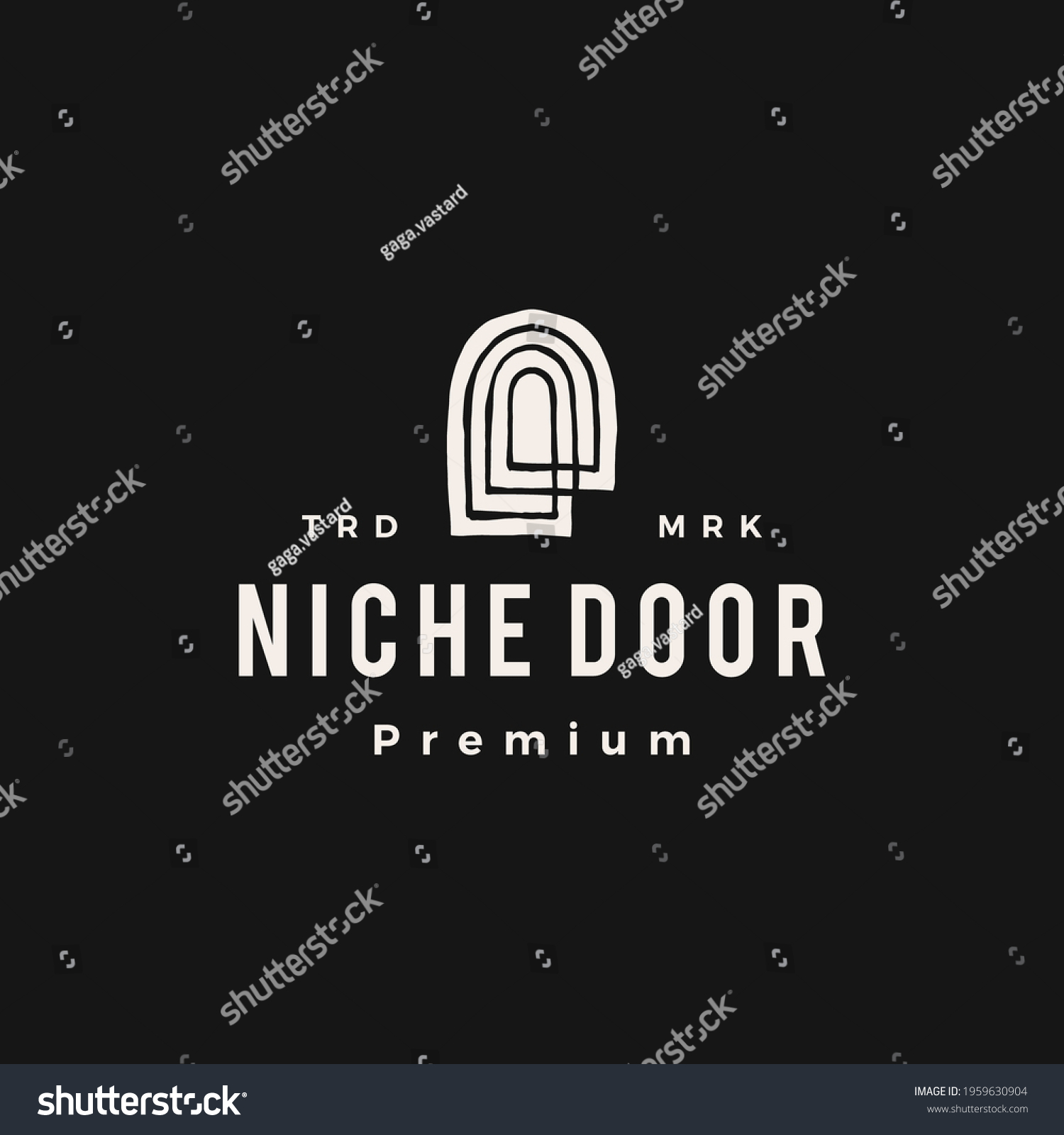 Niche Door Curve Hipster Vintage Logo Stock Vector (Royalty Free ...