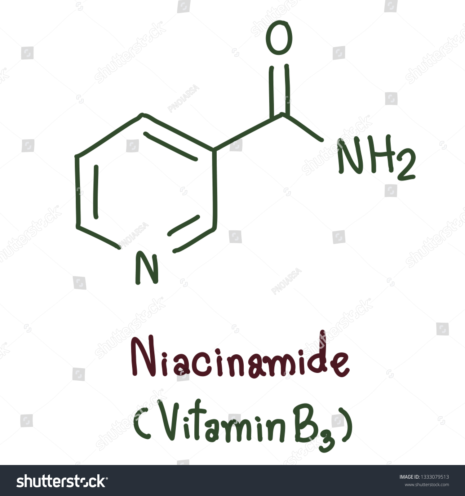 Nicotinamide Known Niacinamide Form Vitamin B3 Stock Vector (Royalty ...