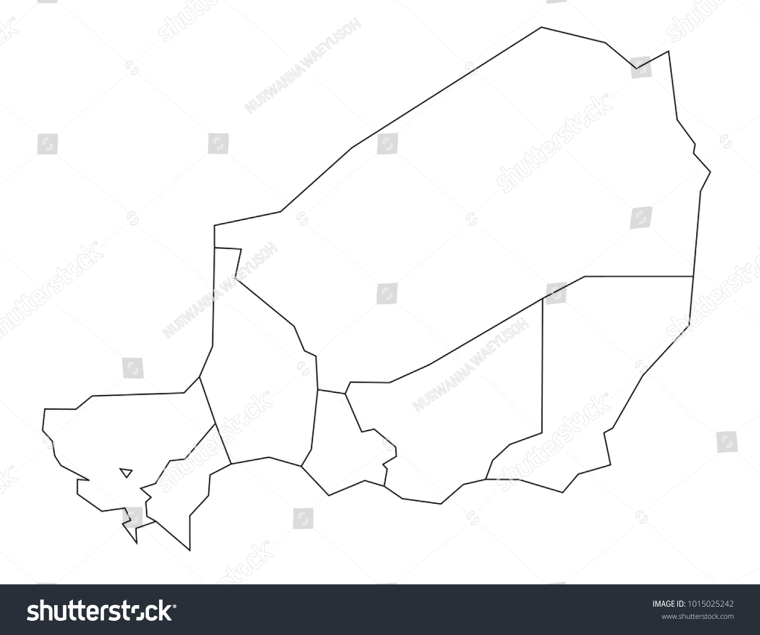 Niger Outline Map Detailed Isolated Vector Stock Vector Royalty Free 1015025242 Shutterstock 