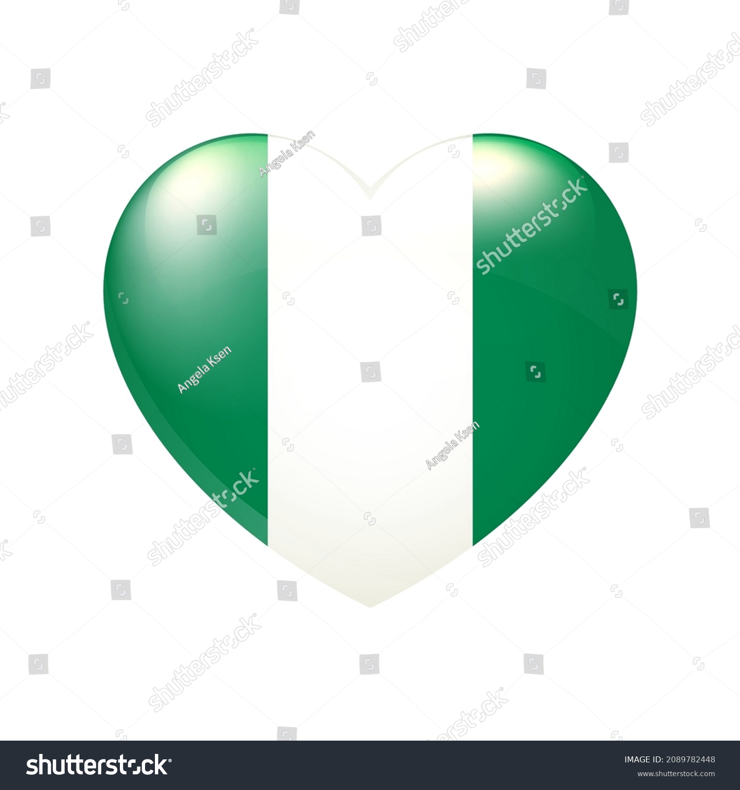 Nigeria Flag Heart Vector Emblem Icon Stock Vector (Royalty Free ...