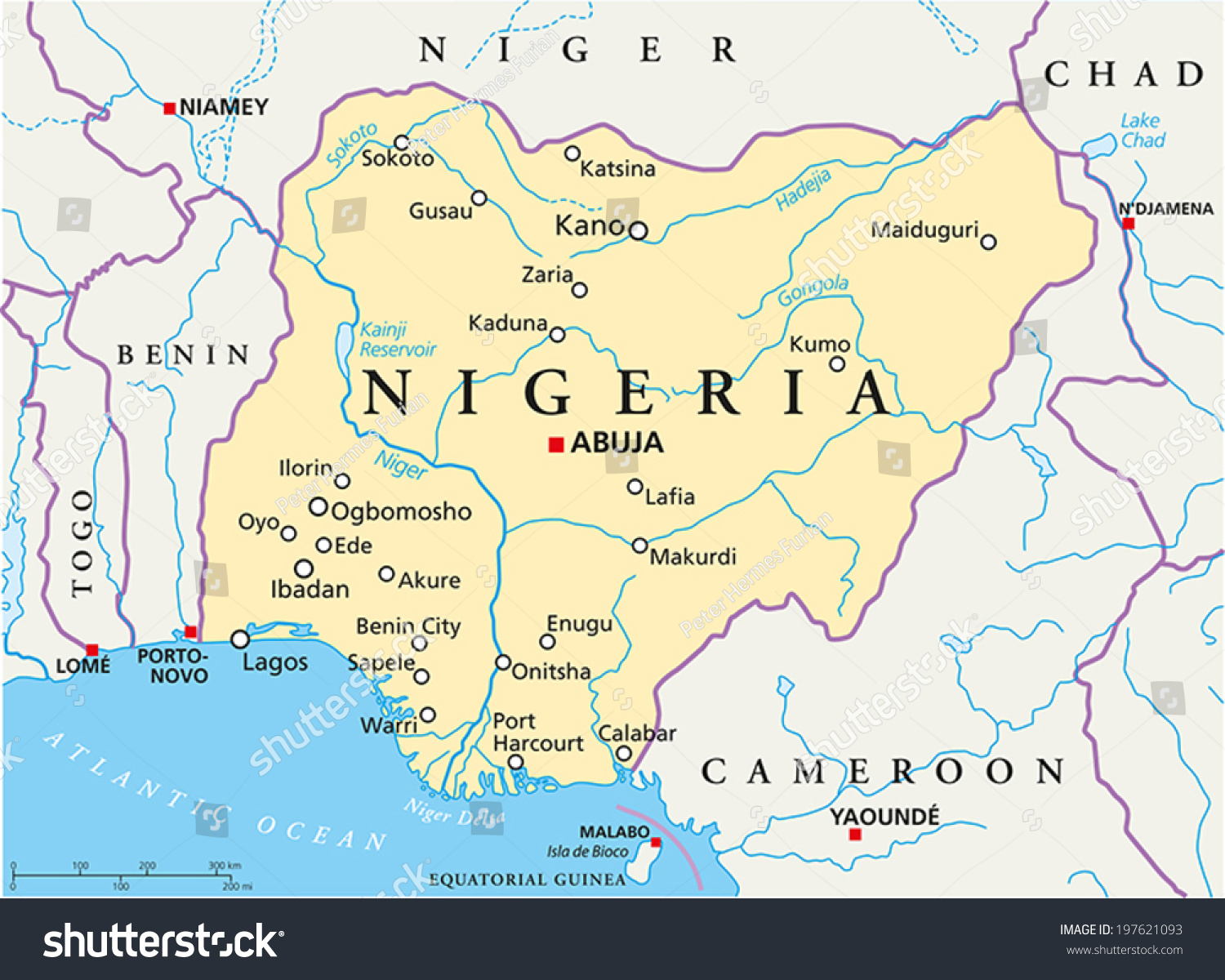 Vecteur Stock Nigeria Political Map With Capital Abuj - vrogue.co