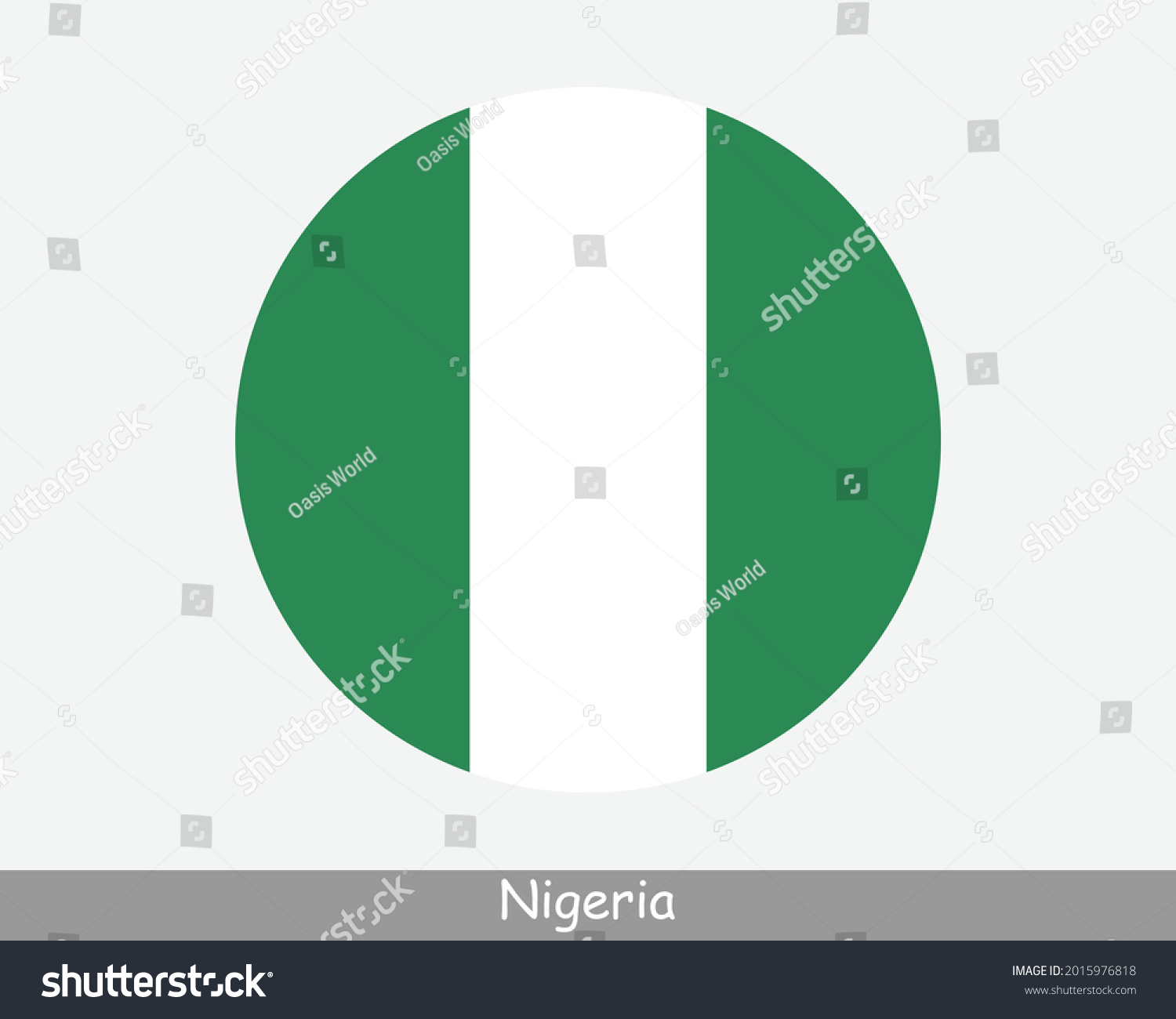 SVG of Nigeria Round Circle Flag. Nigerian Circular Button Banner Icon. EPS Vector svg