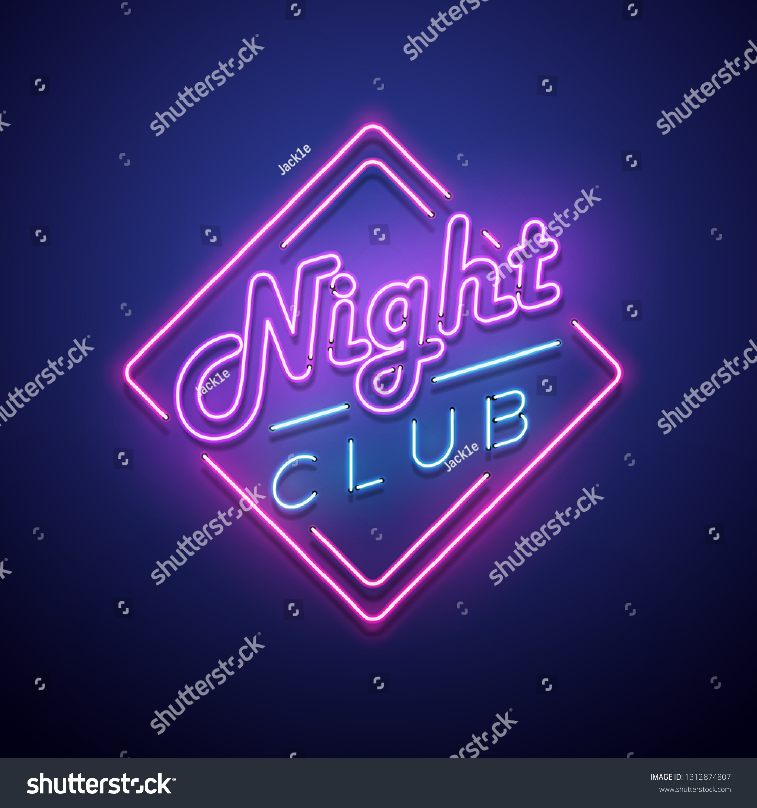 Night Club Neon Sign Vector Illustration Stock Vector (Royalty Free ...