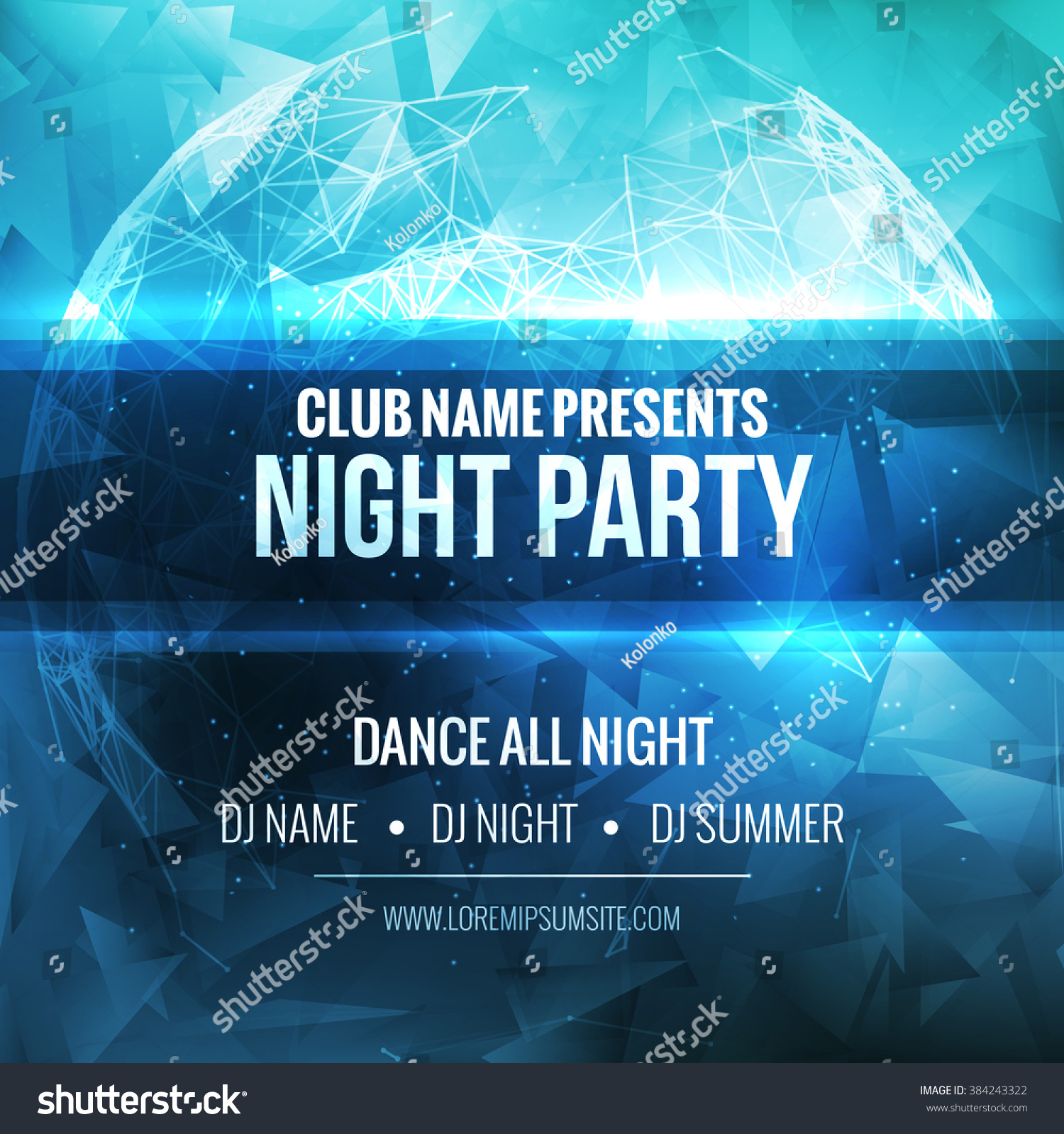 Night Dance Party Poster Background Template Stock Vector Royalty Free