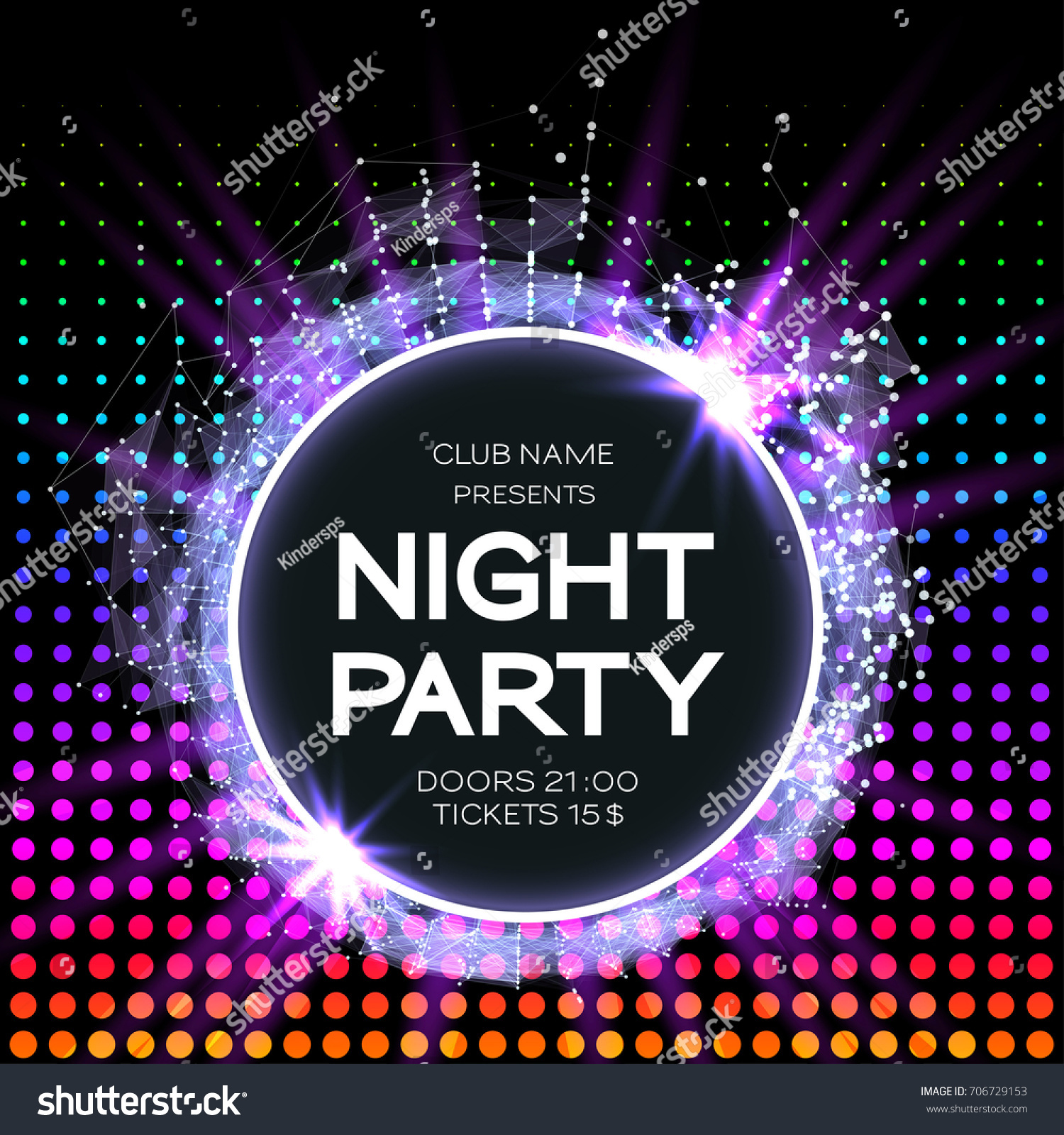 Night Party Dance Poster Background Event Stock Vector 706729153
