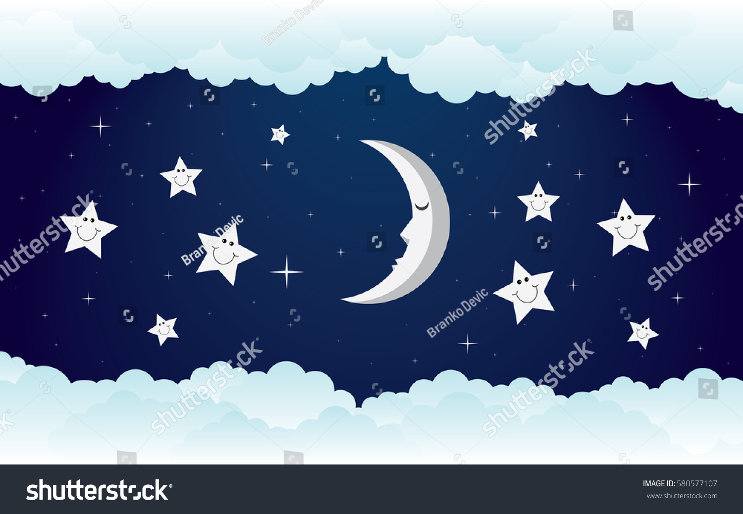 Night Sky Illustration Vector Design Stock Vector Royalty Free 580577107 9629