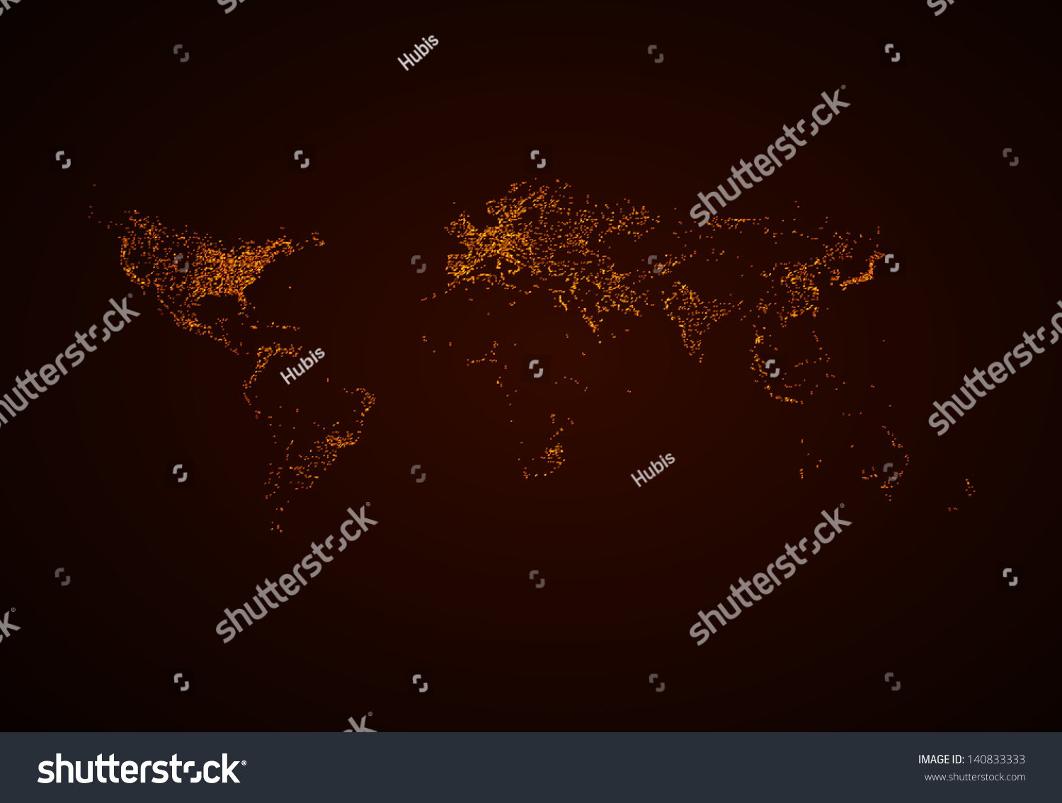 Night World Map Eps10 Vector Easy Stock Vector (Royalty Free) 140833333 ...