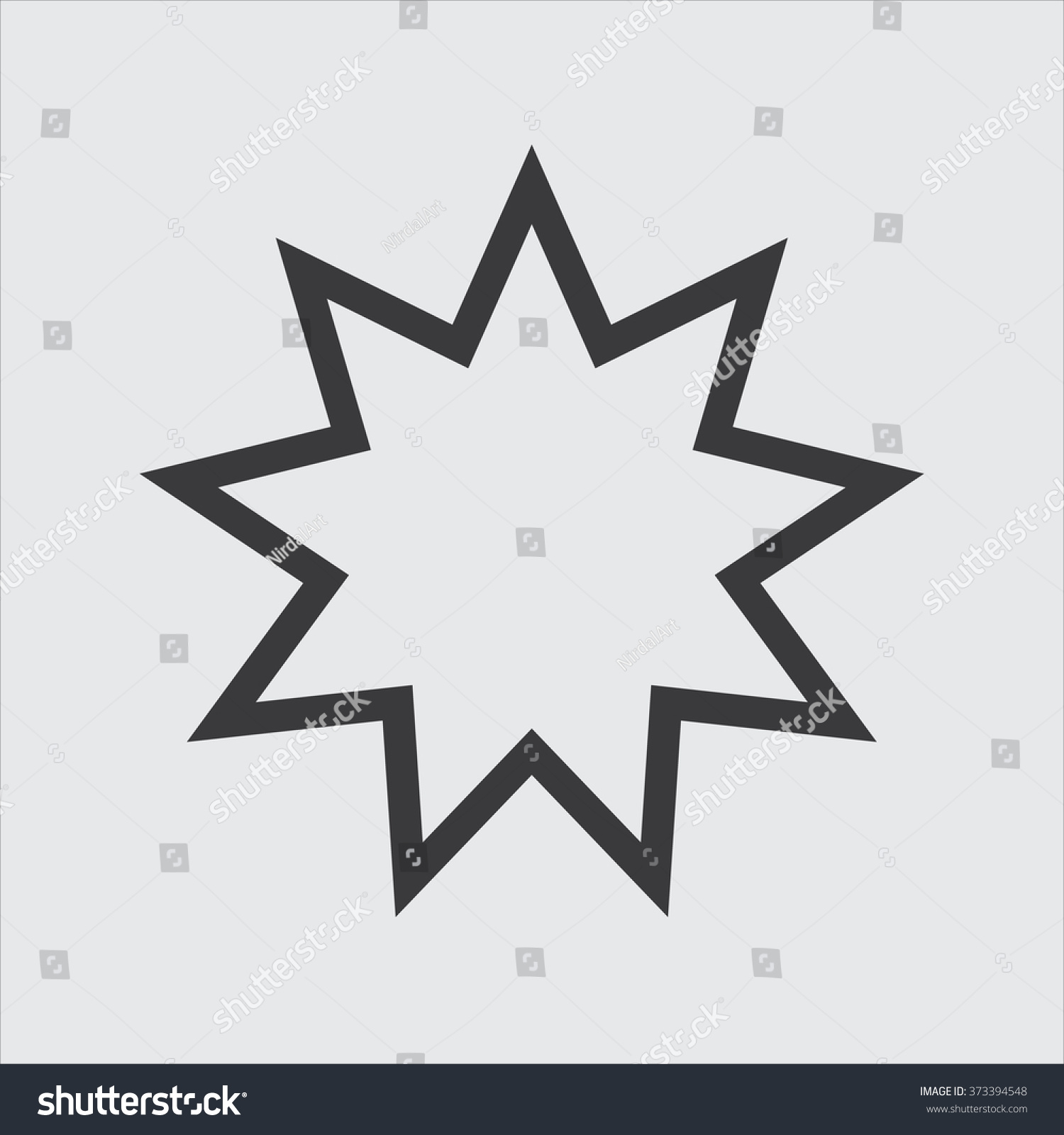 SVG of Nine pointed star - Symbol of Bahai Faith / Bahaism flat icon for apps and websites svg