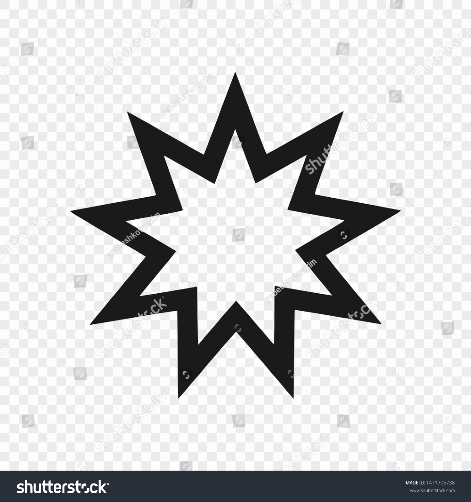 SVG of Nine pointed star - Symbol of Bahai Faith / Bahaism. Vector illustration svg