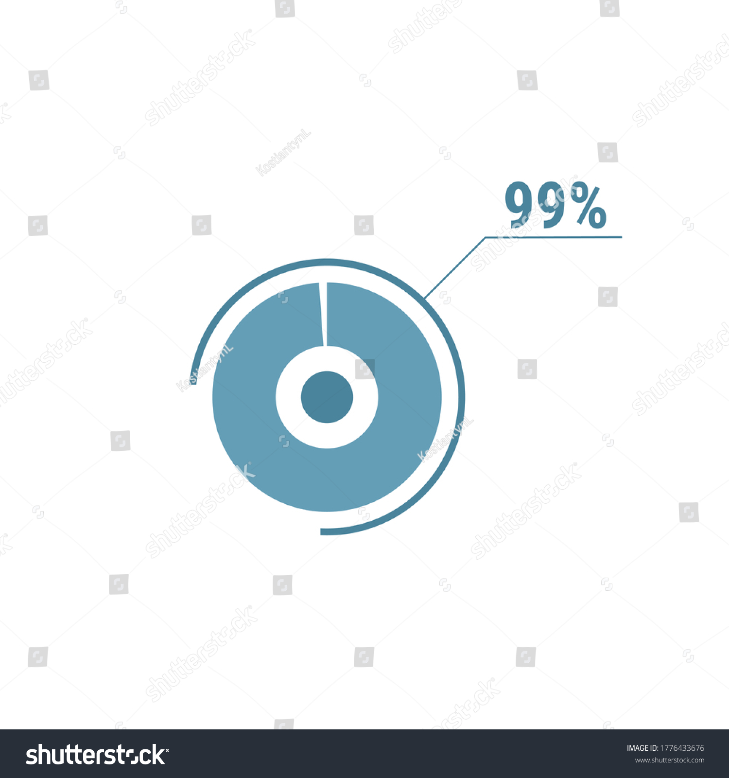 Ninety Nine Percent Chart Pie 99 Stock Vector (Royalty Free) 1776433676 ...