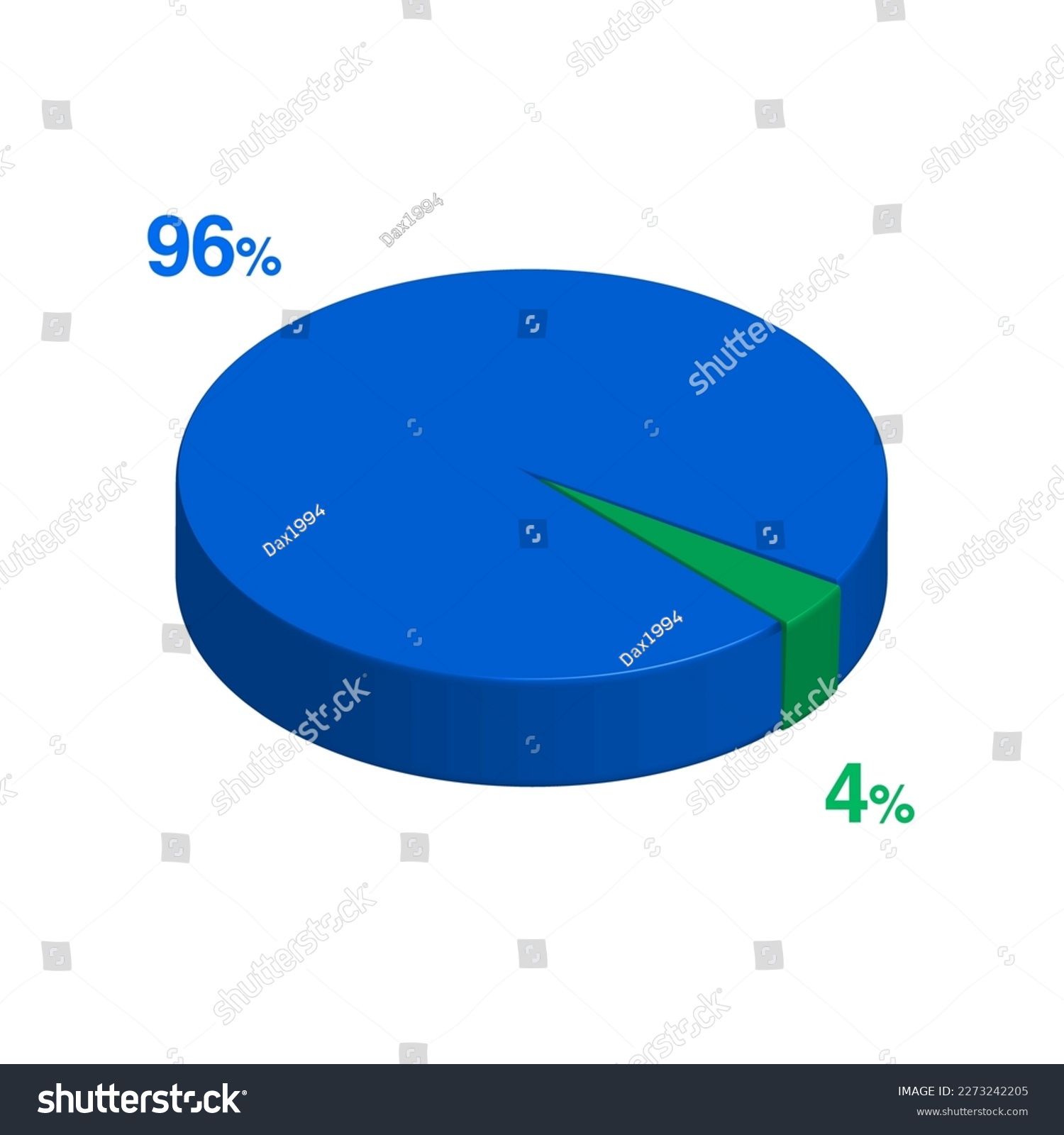 SVG of ninety six four 96 4 3d Isometric pie chart diagram for business presentation. Vector infographics illustration eps. svg