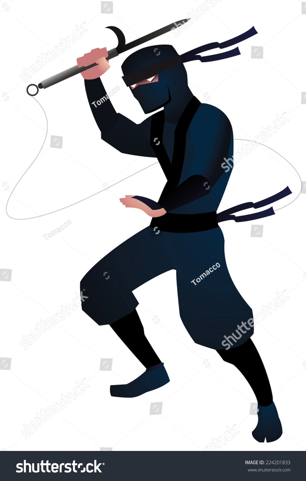 Ninja Attack Cartoon Vector Illustration - 224201833 : Shutterstock