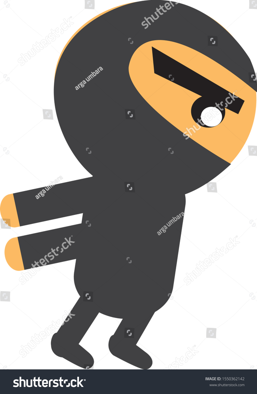Ninja Image Facing Right By Running Stock Vector (Royalty Free