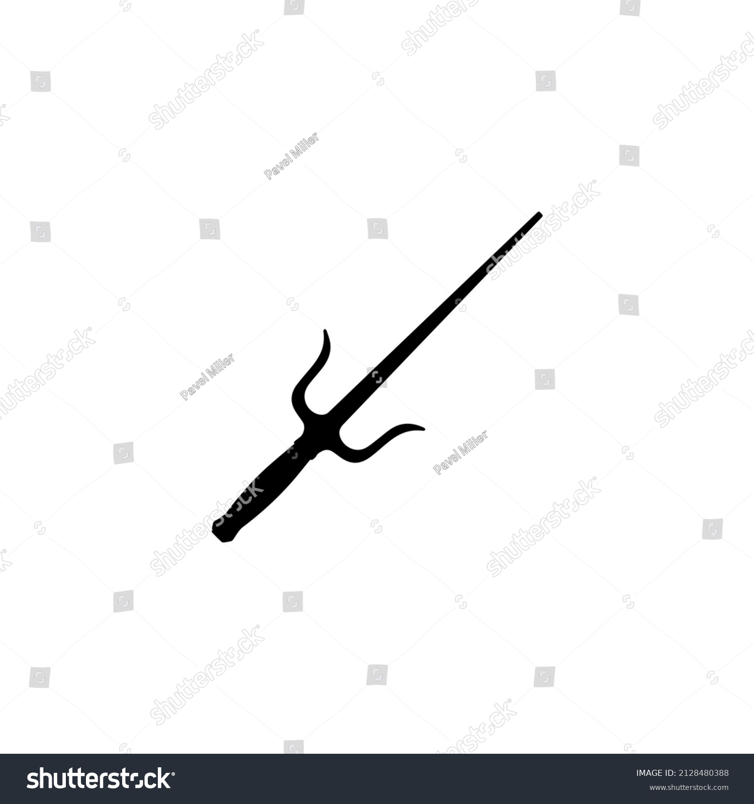 Ninja Sais Icon Silhouette Illustration Japanese Stock Vector (Royalty ...