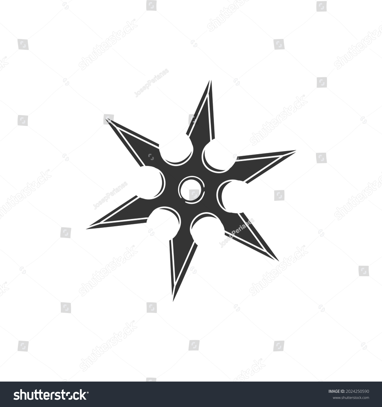 Ninja Star Icon Silhouette Illustration Shuriken Stock Vector (Royalty ...