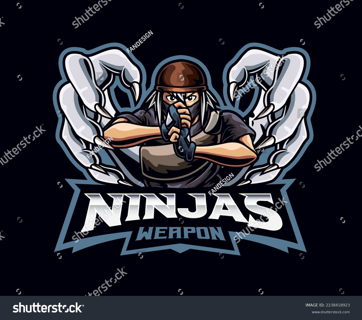 SVG of Ninja technique mascot logo design. Ninjutsu ninja vector illustration. Logo illustration for mascot or symbol and identity, emblem sports or e-sports gaming team svg