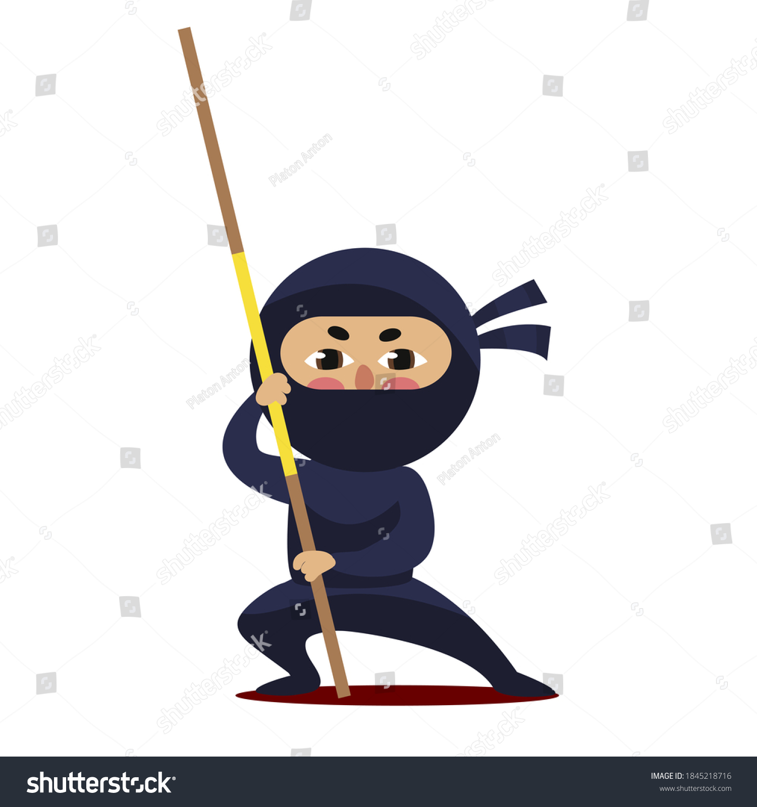 Ninja Warrior Samurai Vector Character Ninja Stock Vector (Royalty Free ...