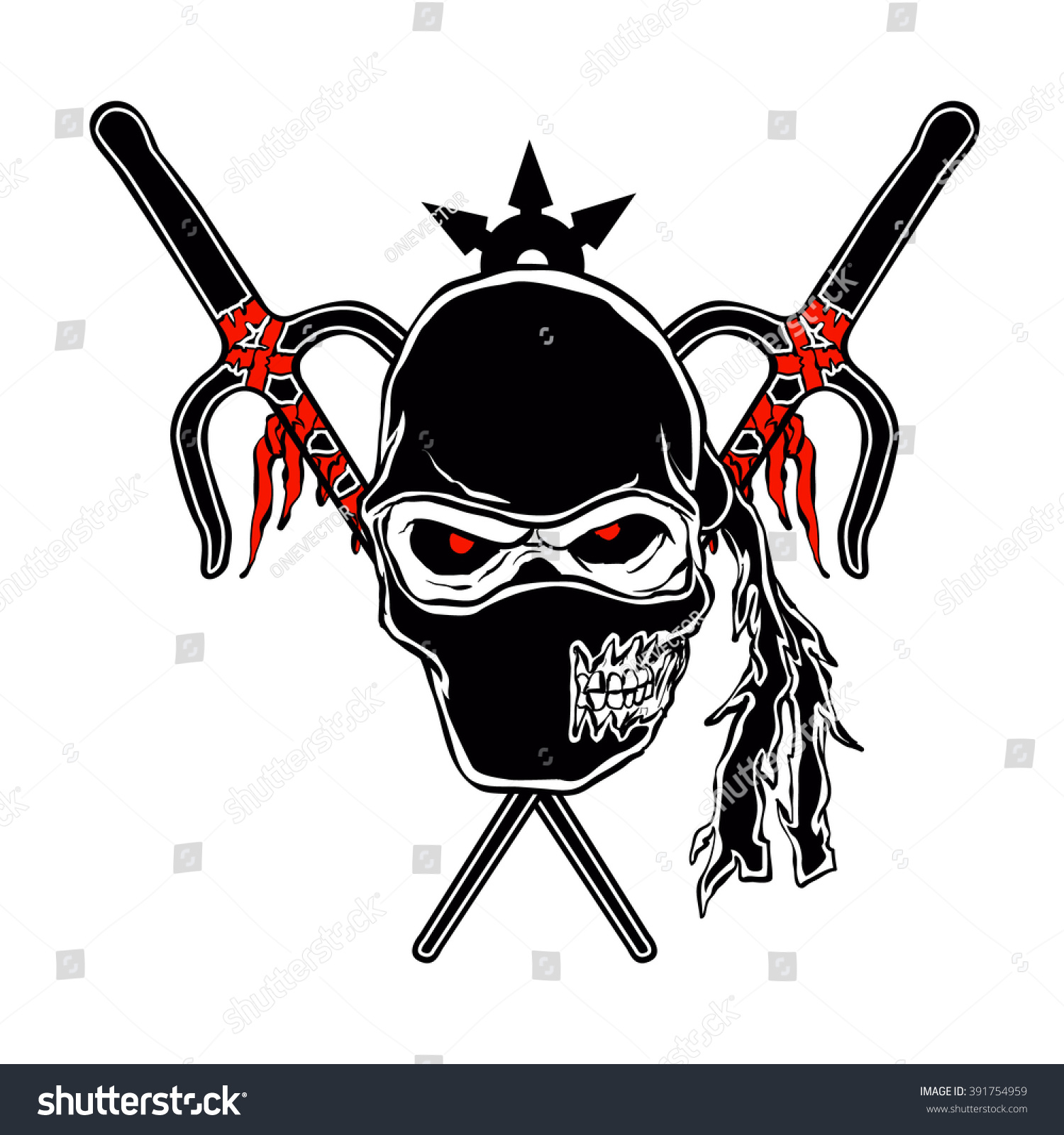 Ninja Zombie Face Stock Vector Royalty Free