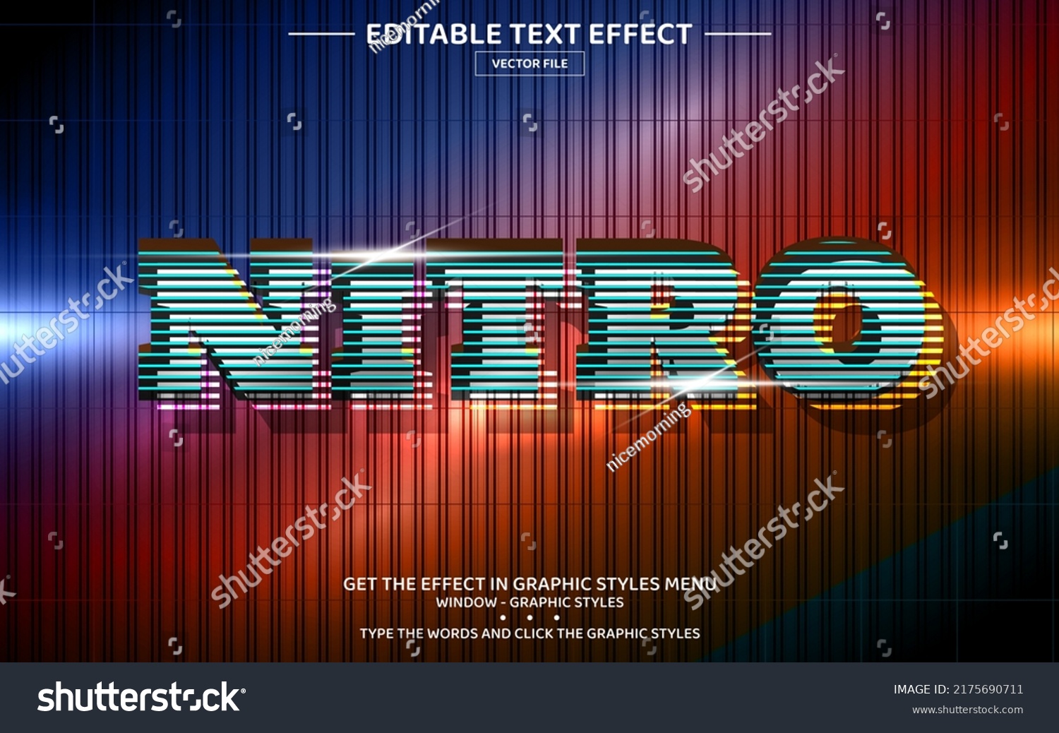 SVG of Nitro 3D editable text effect template svg