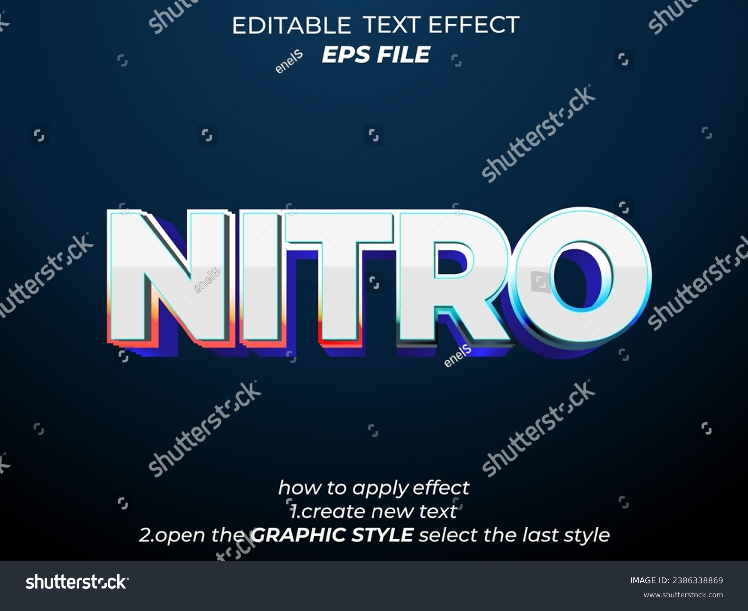 SVG of nitro  text effect, font editable, typography, 3d text. vector template svg