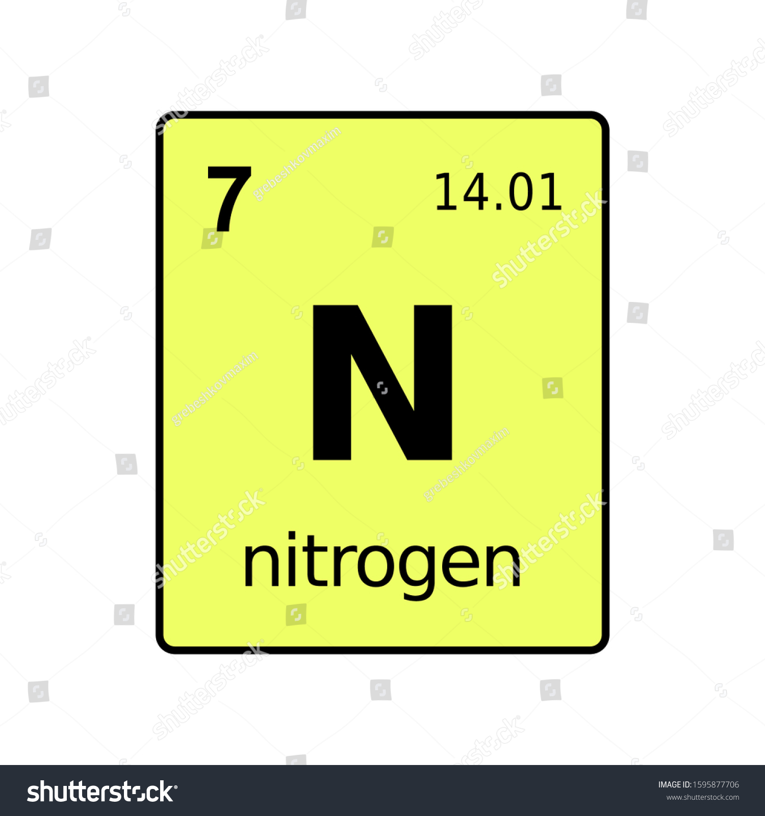 Nitrogen Chemical Element Periodic Table Sign Stock Vector ...