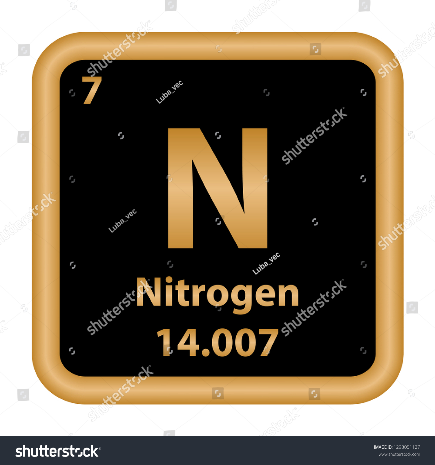 Nitrogen Element Periodic Table Series Sign Stock Vector Royalty ...