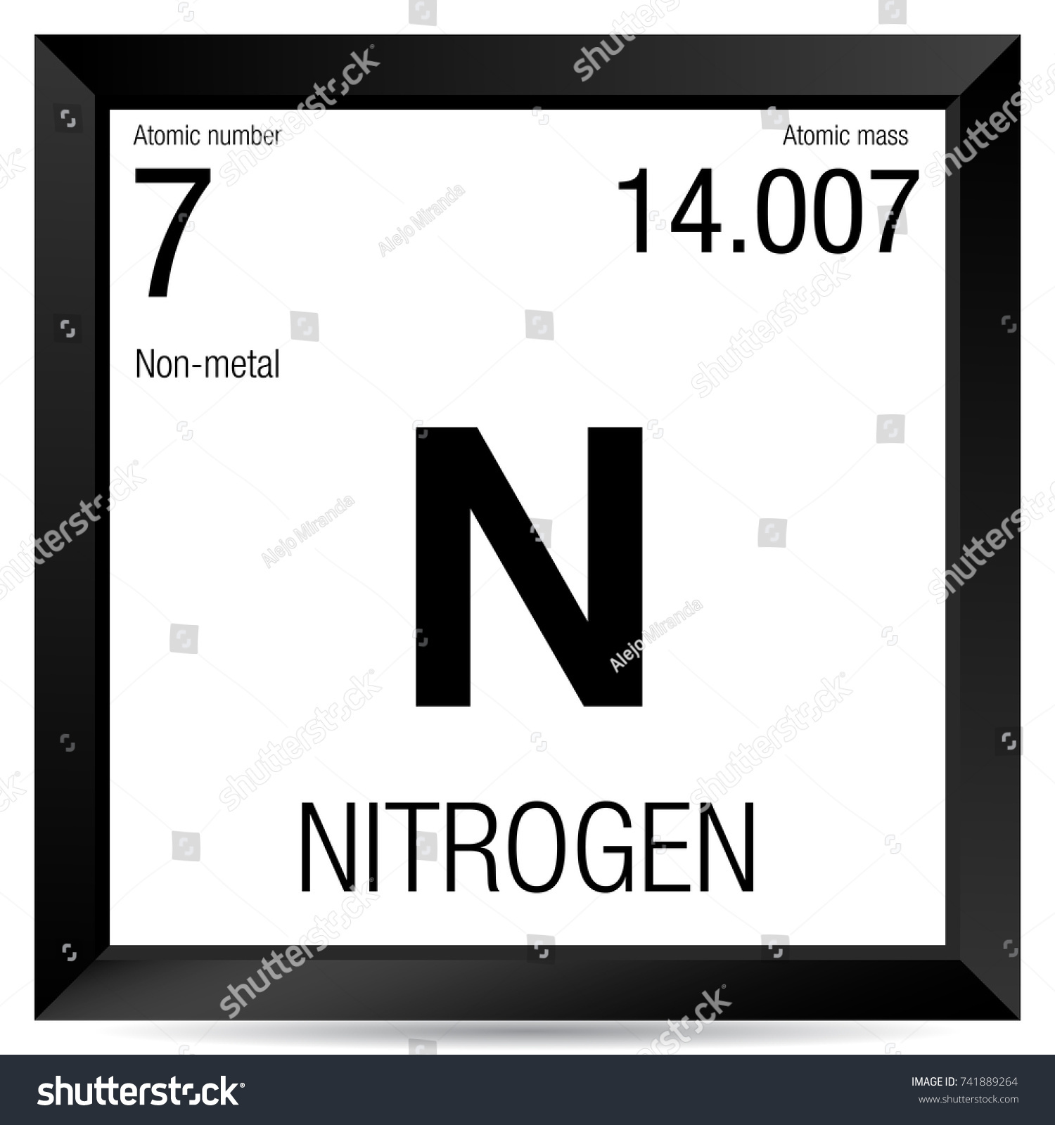 Nitrogen Symbol Element Number 20 Periodic Stock Vektorgrafik ...