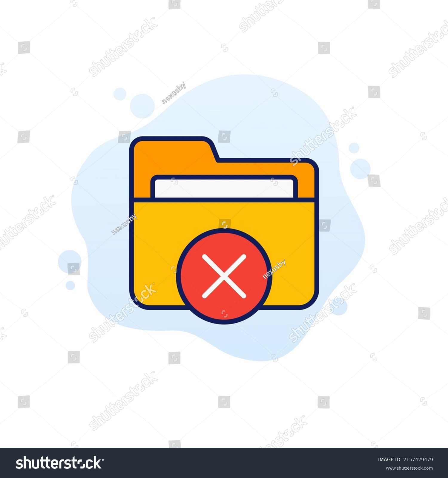 No Access Folder Icon Outline Stock Vector Royalty Free 2157429479