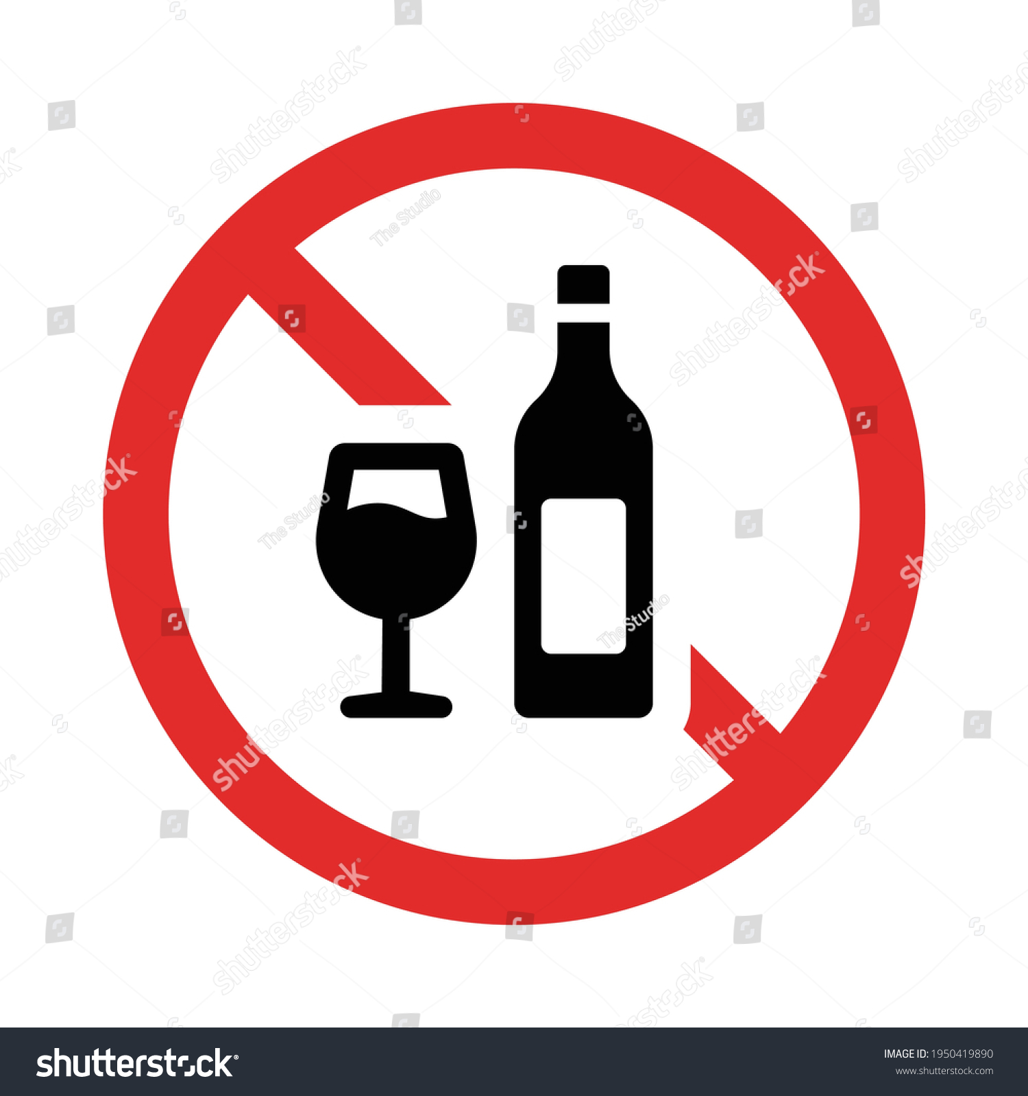 No Alcohol Allowed Sign Vector Stock Vector (Royalty Free) 1950419890