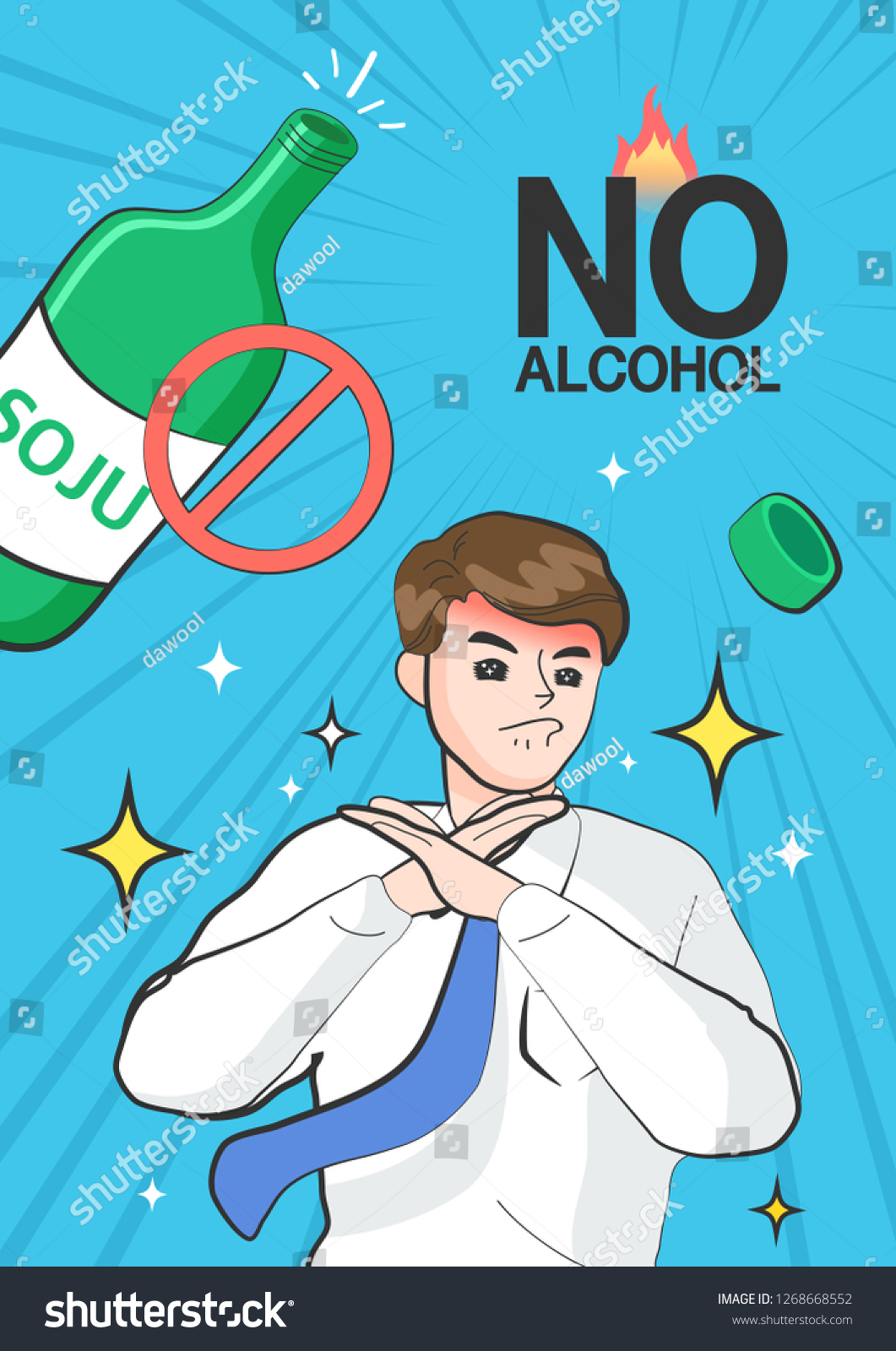 No Alcohol Illustration Stock Vector (Royalty Free) 1268668552