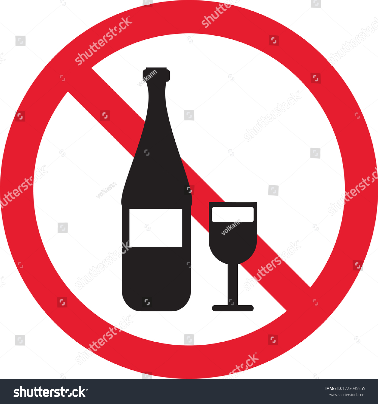 No Alcohol Sign Prohibition Sign Ban Stock Vector (Royalty Free ...
