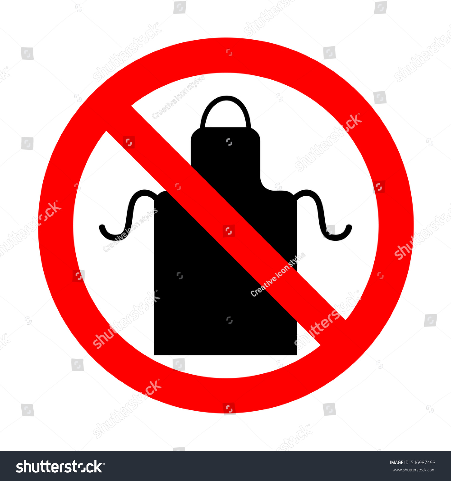 No hay una señal Apron simple. vector de stock (libre de regalías