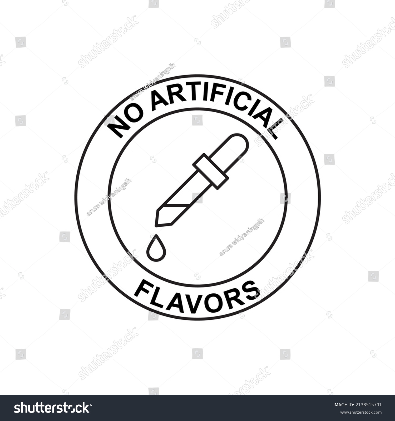 SVG of No artificial flavors Label icon in black line style icon, style isolated on white background svg