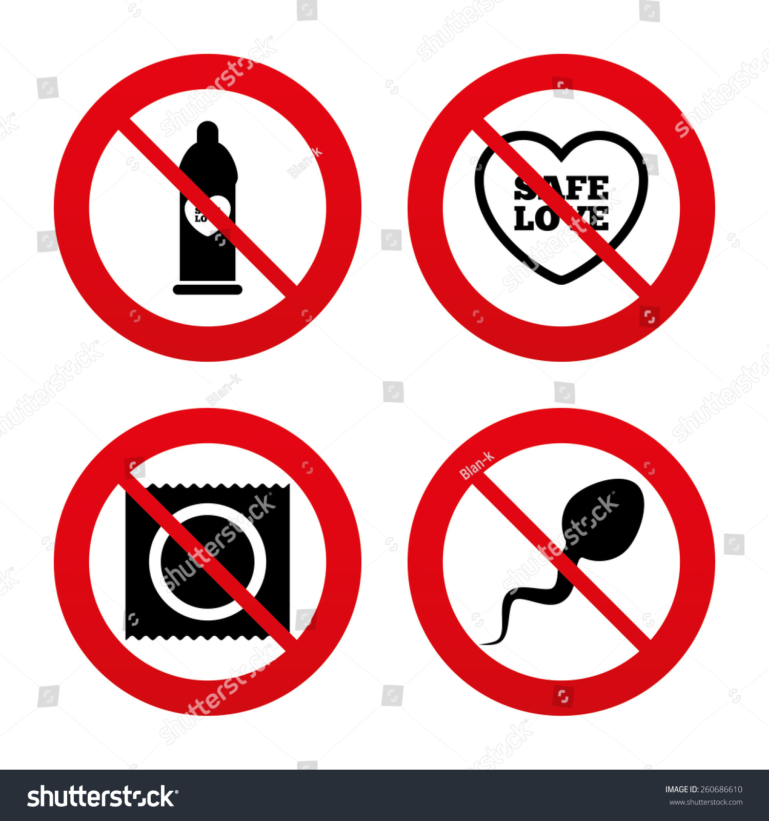 No Ban Stop Signs Safe Sex Stock Vector 260686610 Shutterstock 