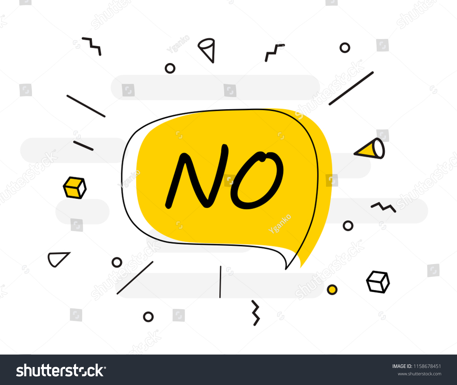 No Banner Poster Sticker Concept Speech Stock Vector (Royalty Free ...