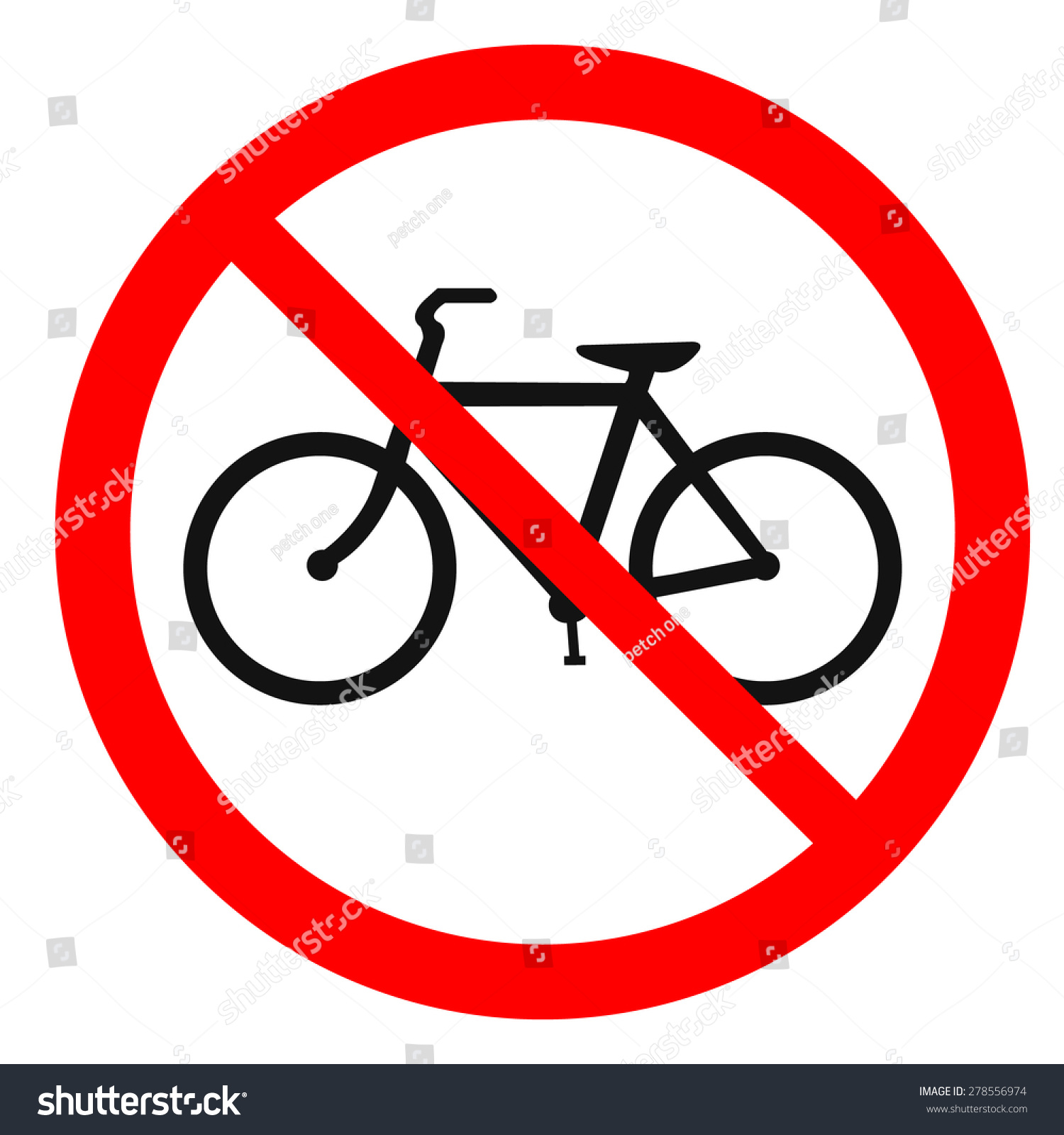 No Bicycle Sign Stock Vector 278556974 - Shutterstock