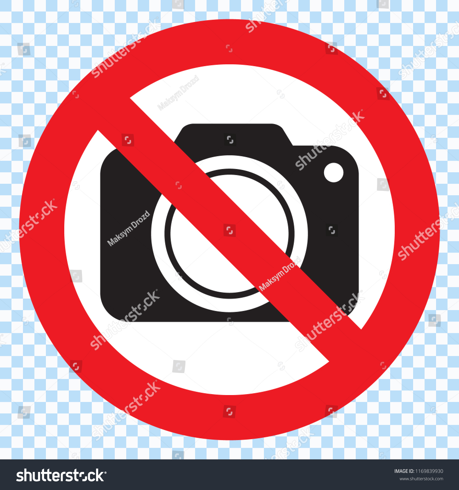 No Cameras Allowed Sign Red Prohibition Stock Vector Royalty Free