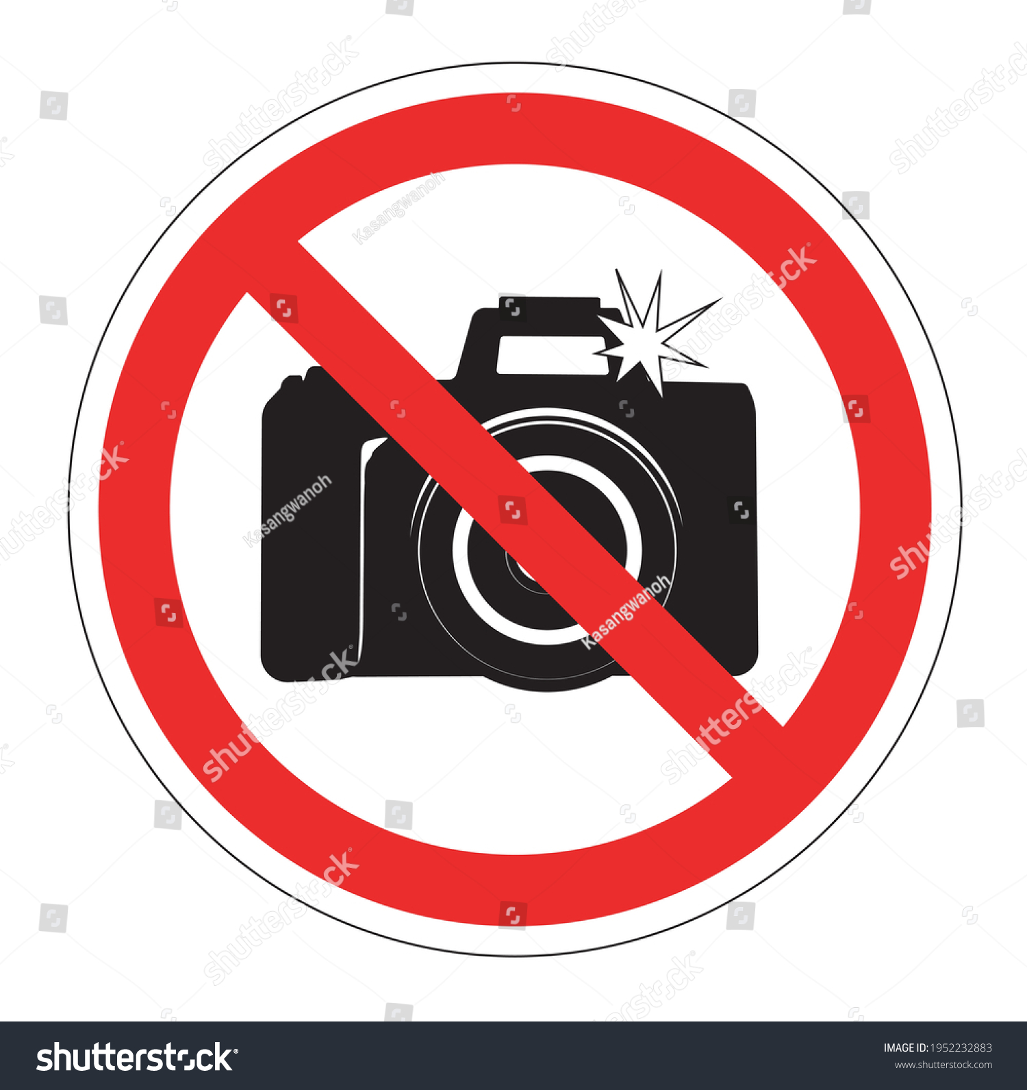 No Cameras Allowed Sign Red Prohibition Stock Vector Royalty Free Shutterstock