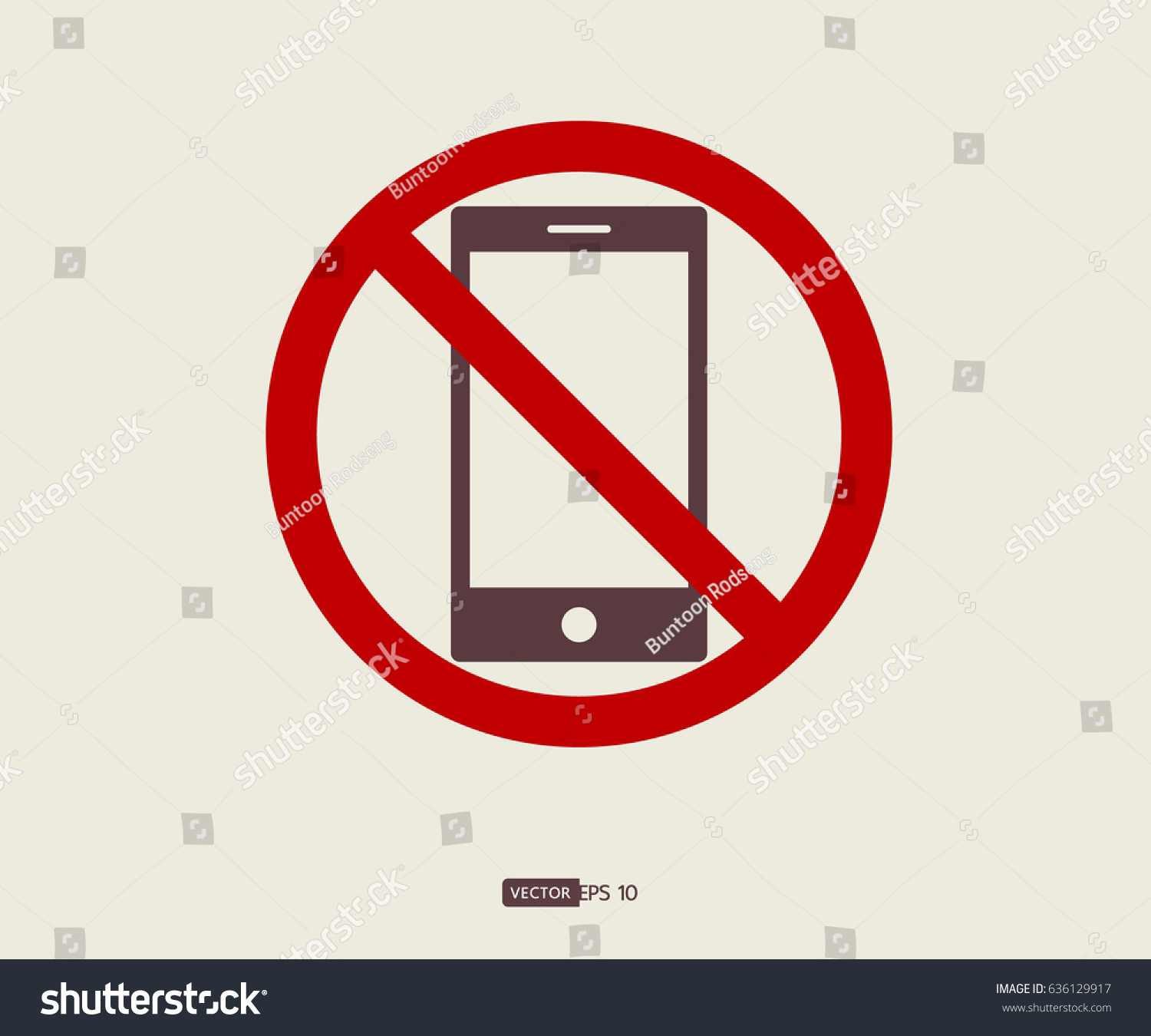 No Cell Phone Mobile Phone Prohibited Stock Vector (Royalty Free ...