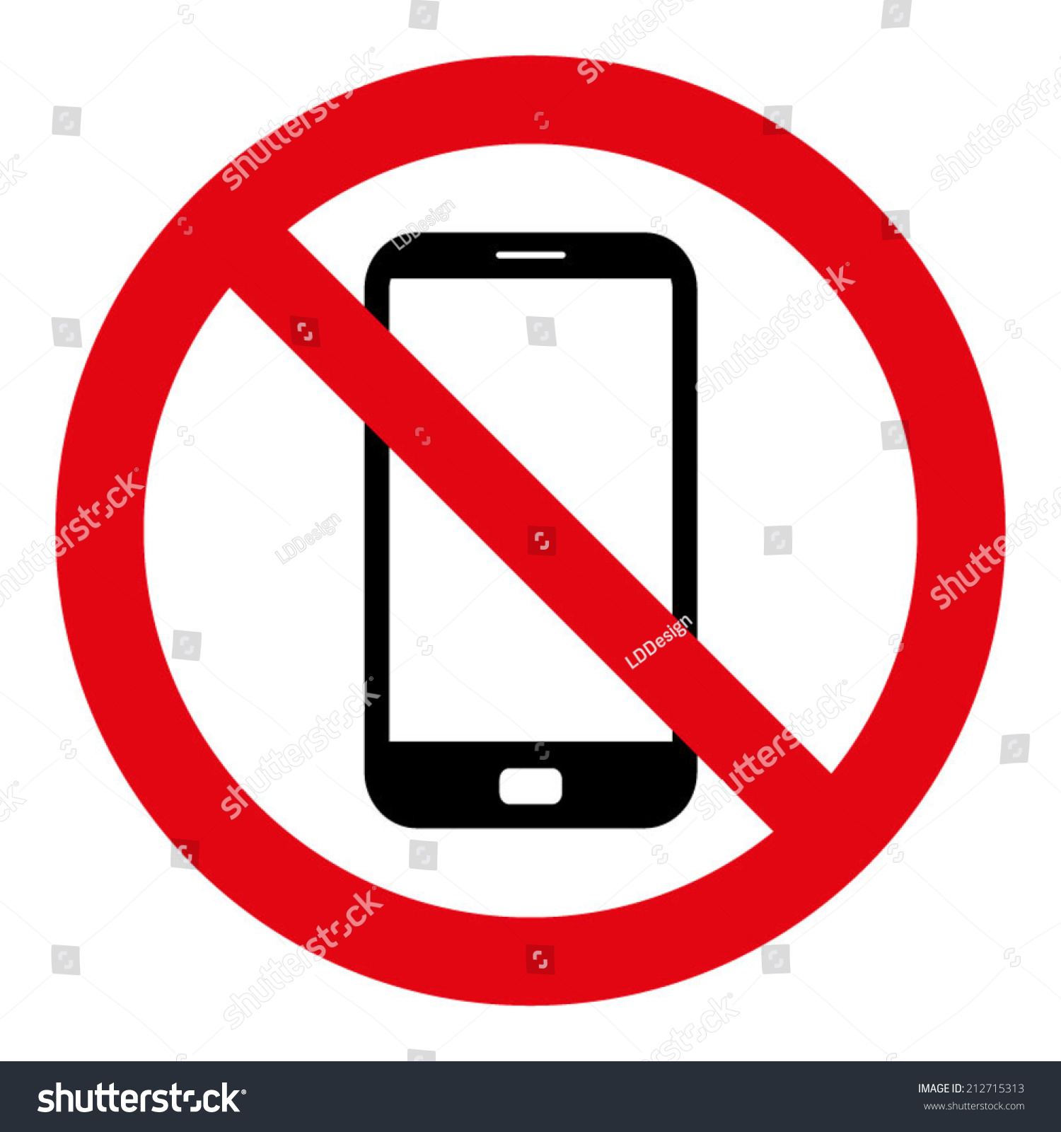 No Cell Phone Sign Stock Vector 212715313 : Shutterstock